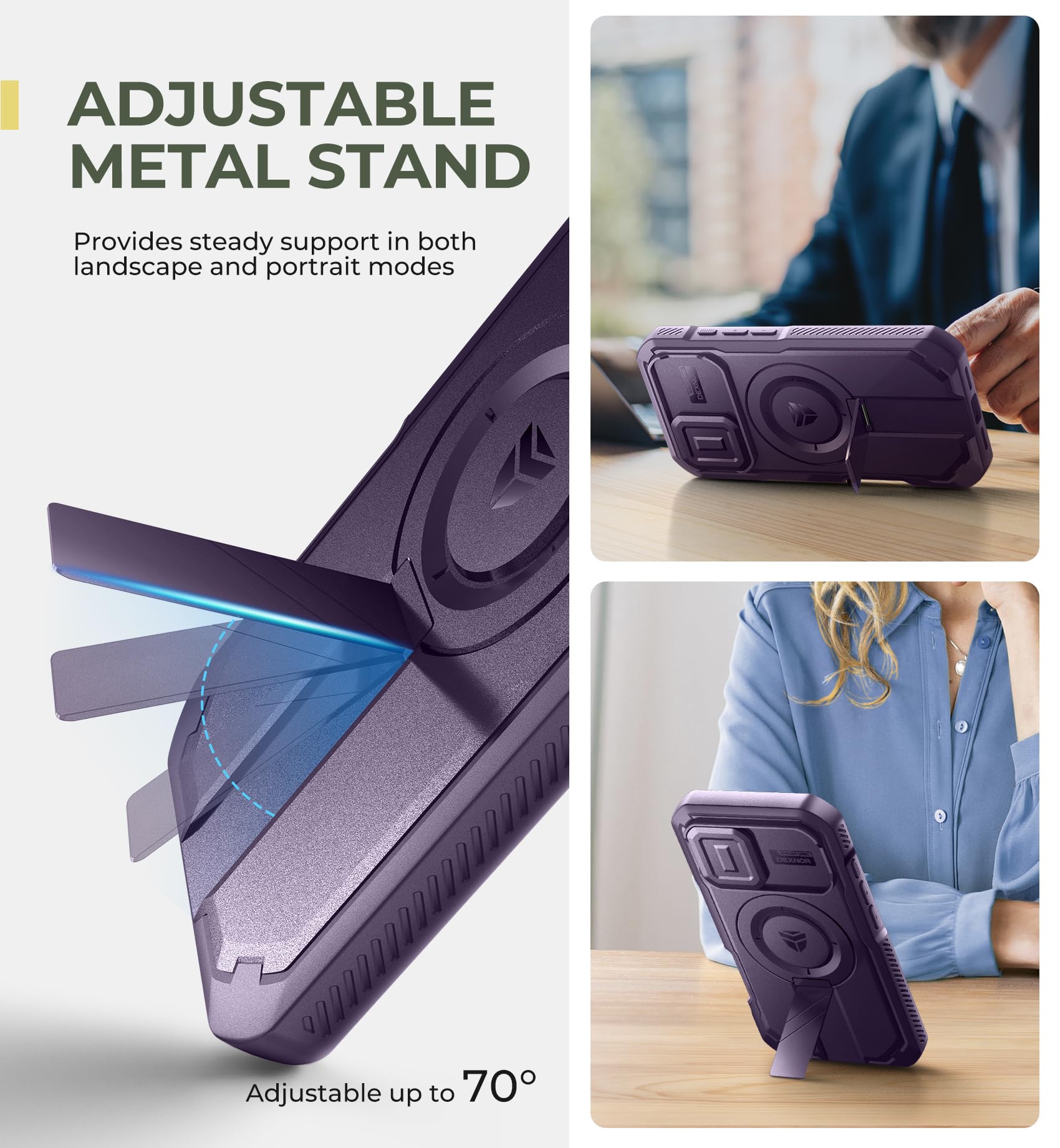Foto 6 pulgar | Funda Dexnor Para Iphone 16 Con Cámara Deslizante Y Soporte - Venta Internacional.