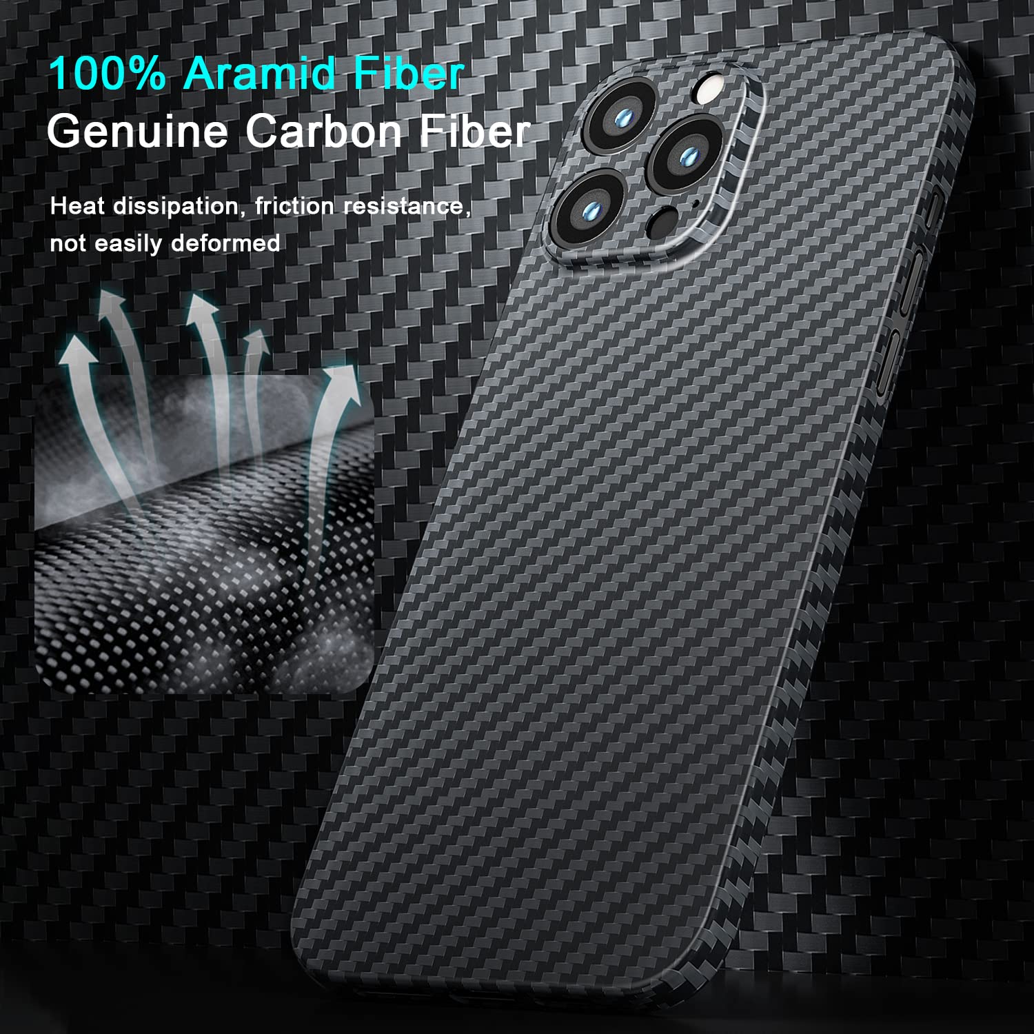Foto 3 pulgar | Funda De Teléfono Compatible Con El Nuevo Iphone 13 Pro Max De Fibra De Carbono Real De 2022 - Venta Internacional.