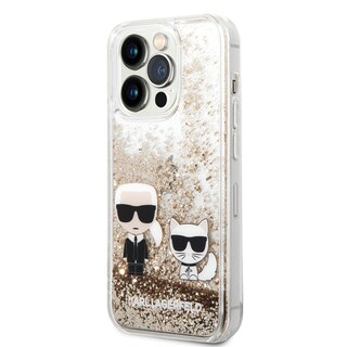 Foto 2 | Funda Karl Glitter Líquido K&c Para Iphone 14 Pro - Dorado
