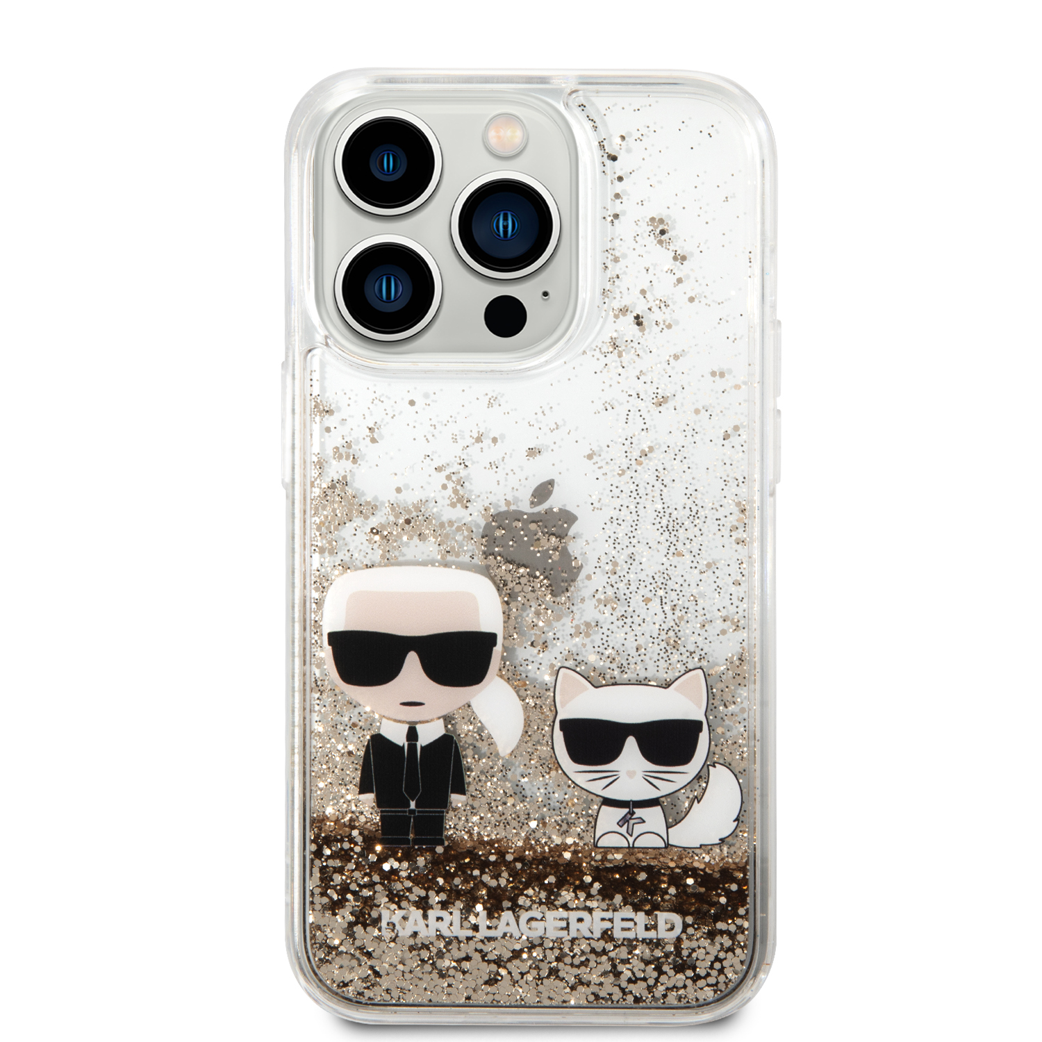 Foto 4 pulgar | Funda Karl Glitter Líquido K&c Para Iphone 14 Pro - Dorado