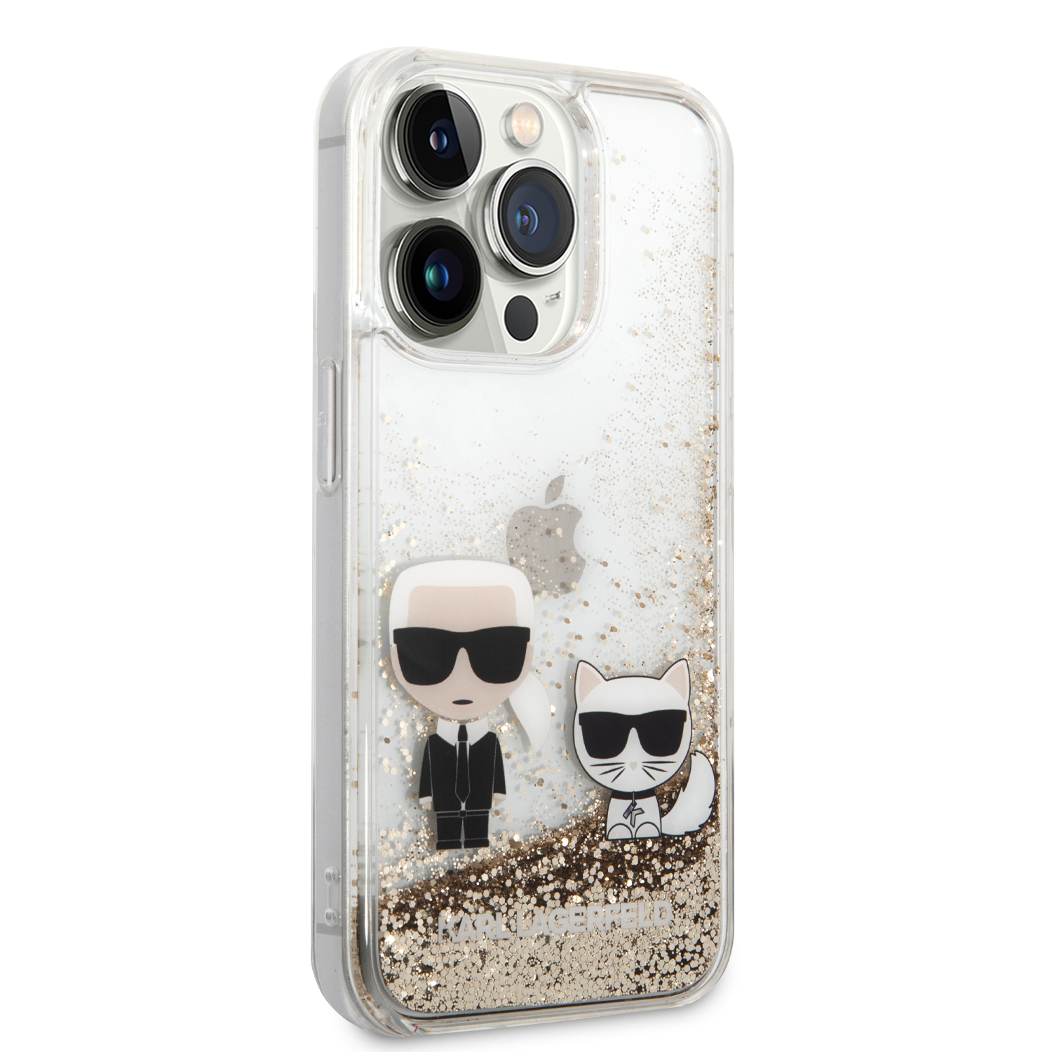 Foto 5 pulgar | Funda Karl Glitter Líquido K&c Para Iphone 14 Pro - Dorado