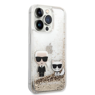 Foto 4 | Funda Karl Glitter Líquido K&c Para Iphone 14 Pro - Dorado