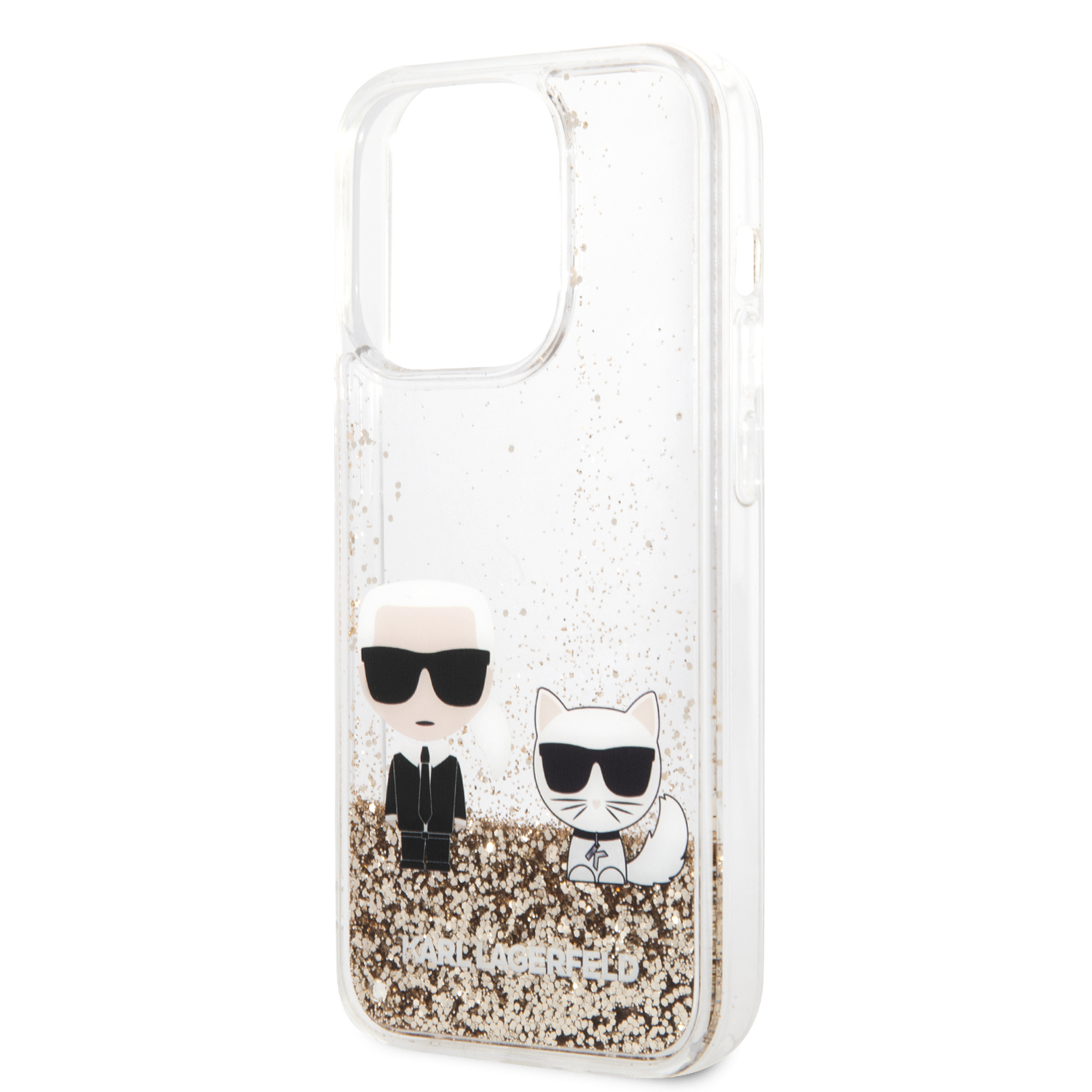 Foto 7 pulgar | Funda Karl Glitter Líquido K&c Para Iphone 14 Pro - Dorado