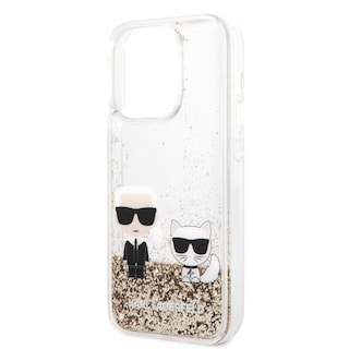 Foto 6 | Funda Karl Glitter Líquido K&c Para Iphone 14 Pro - Dorado