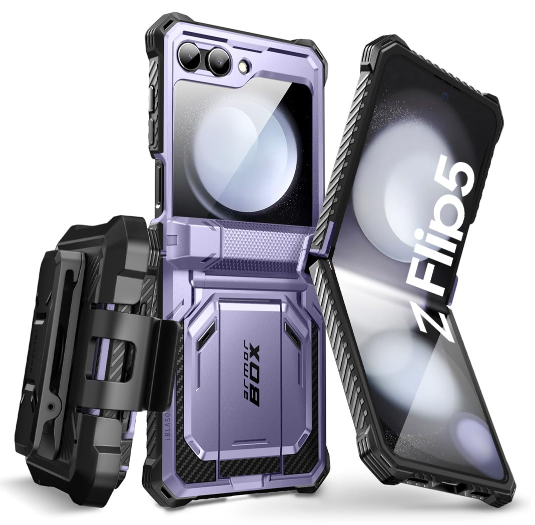 Funda De Teléfono I-blason Armorbox Con Soporte Para Samsung Galaxy Z Flip 5, Color Malva - Venta Internacional.