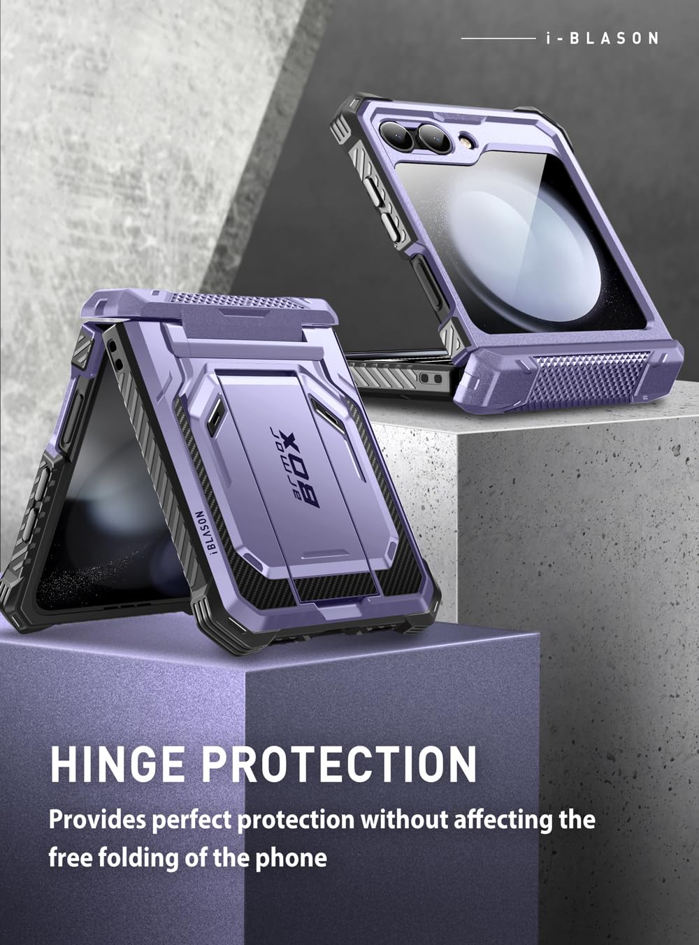 Foto 4 pulgar | Funda De Teléfono I-blason Armorbox Con Soporte Para Samsung Galaxy Z Flip 5, Color Malva - Venta Internacional.