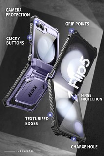 Foto 7 | Funda De Teléfono I-blason Armorbox Con Soporte Para Samsung Galaxy Z Flip 5, Color Malva - Venta Internacional.