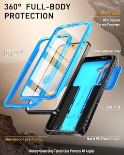 Foto 3 | Funda Poetic Revolution Para Samsung Galaxy S24 Fe 5g 2024, Color Azul Claro - Venta Internacional.