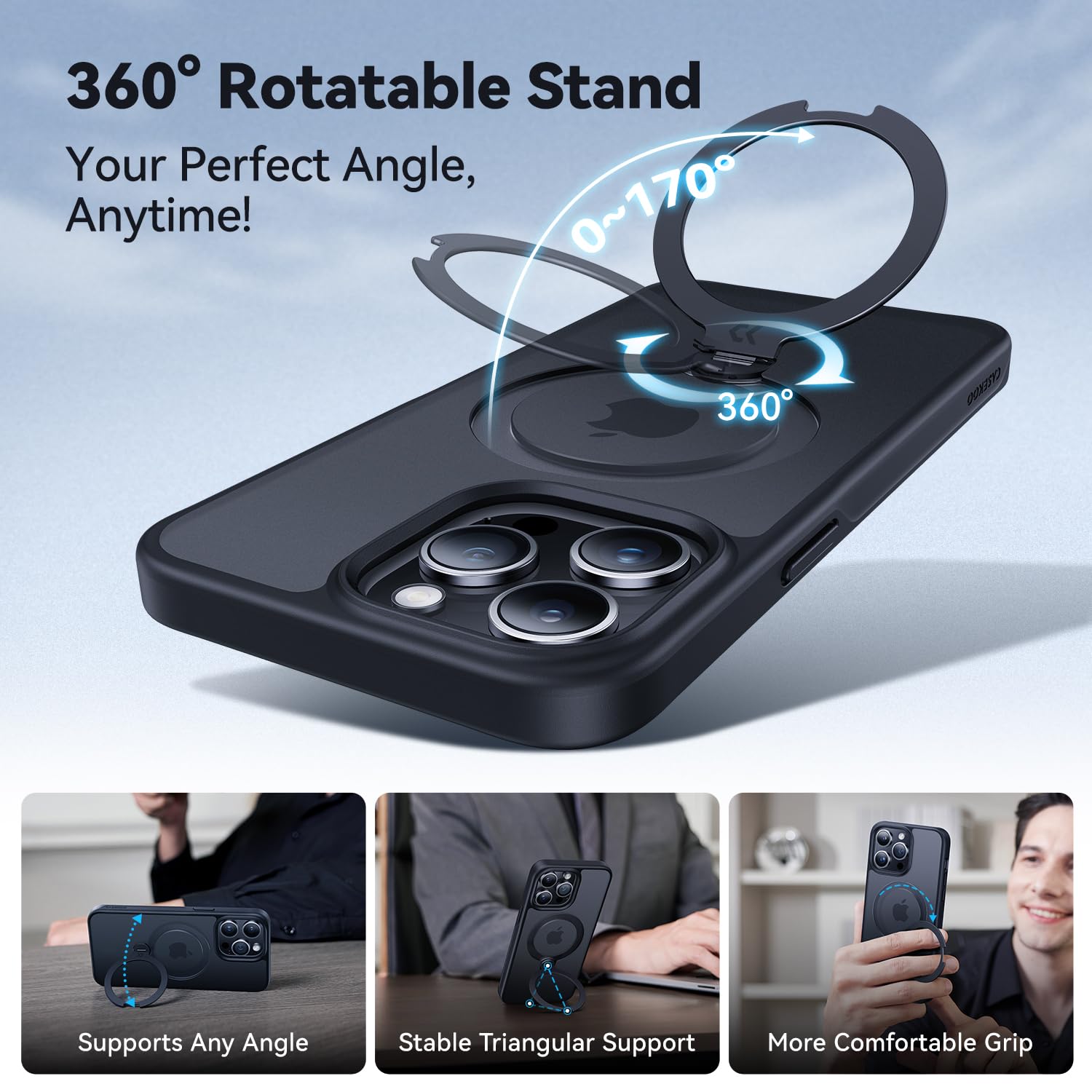 Foto 3 pulgar | Funda De Teléfono Casekoo Magicstand Pro Para Iphone 13 Pro De 6.1 Pulgadas Negra - Venta Internacional.