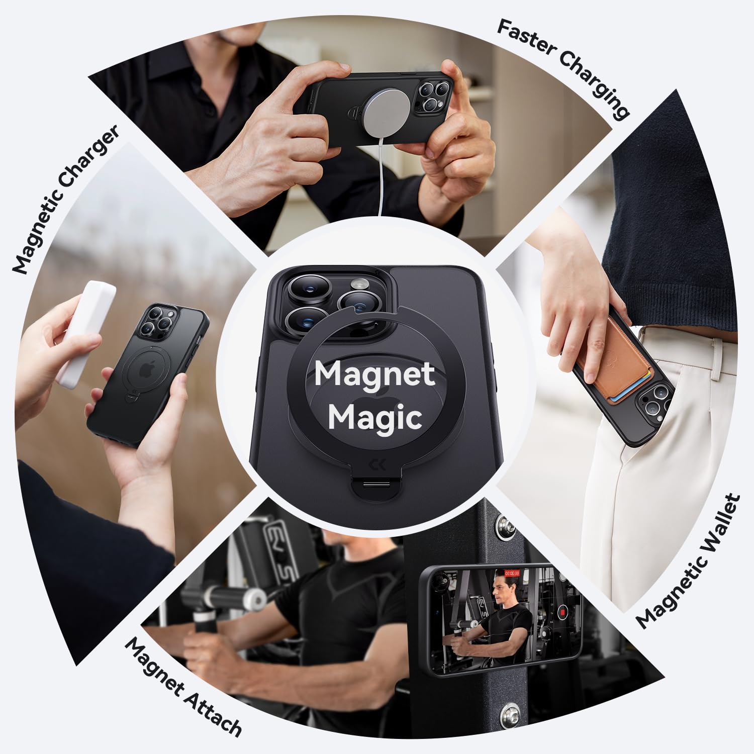 Foto 5 pulgar | Funda De Teléfono Casekoo Magicstand Pro Para Iphone 13 Pro De 6.1 Pulgadas Negra - Venta Internacional.