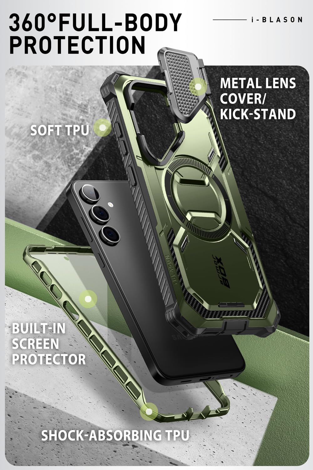 Foto 4 pulgar | Funda De Teléfono I-blason Armorbox Para Samsung Galaxy S24 Green - Venta Internacional.