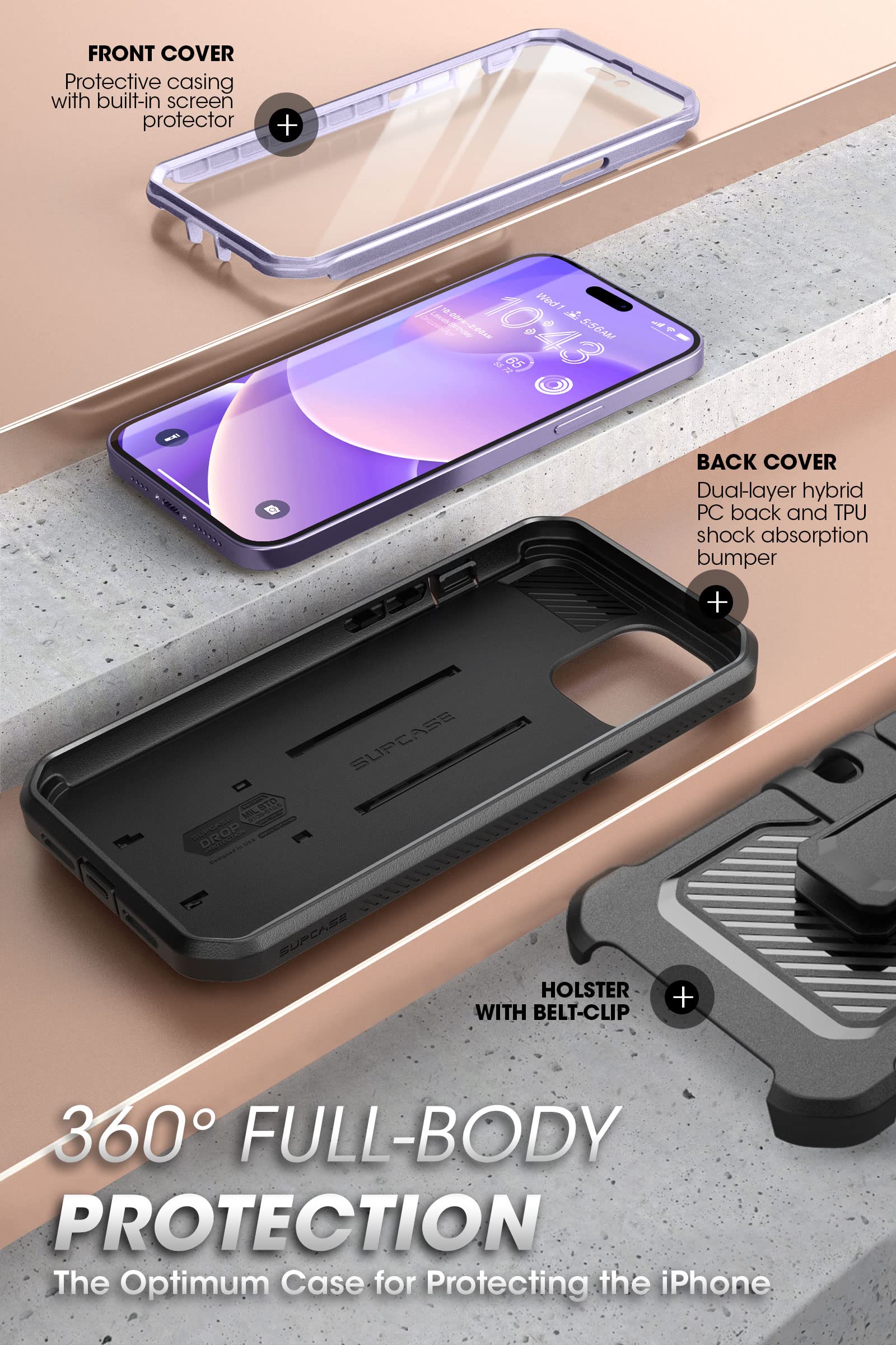 Foto 6 pulgar | Funda Para Teléfono Supcase Unicorn Beetle Pro Iphone 14 Pro 6.1 - Venta Internacional.