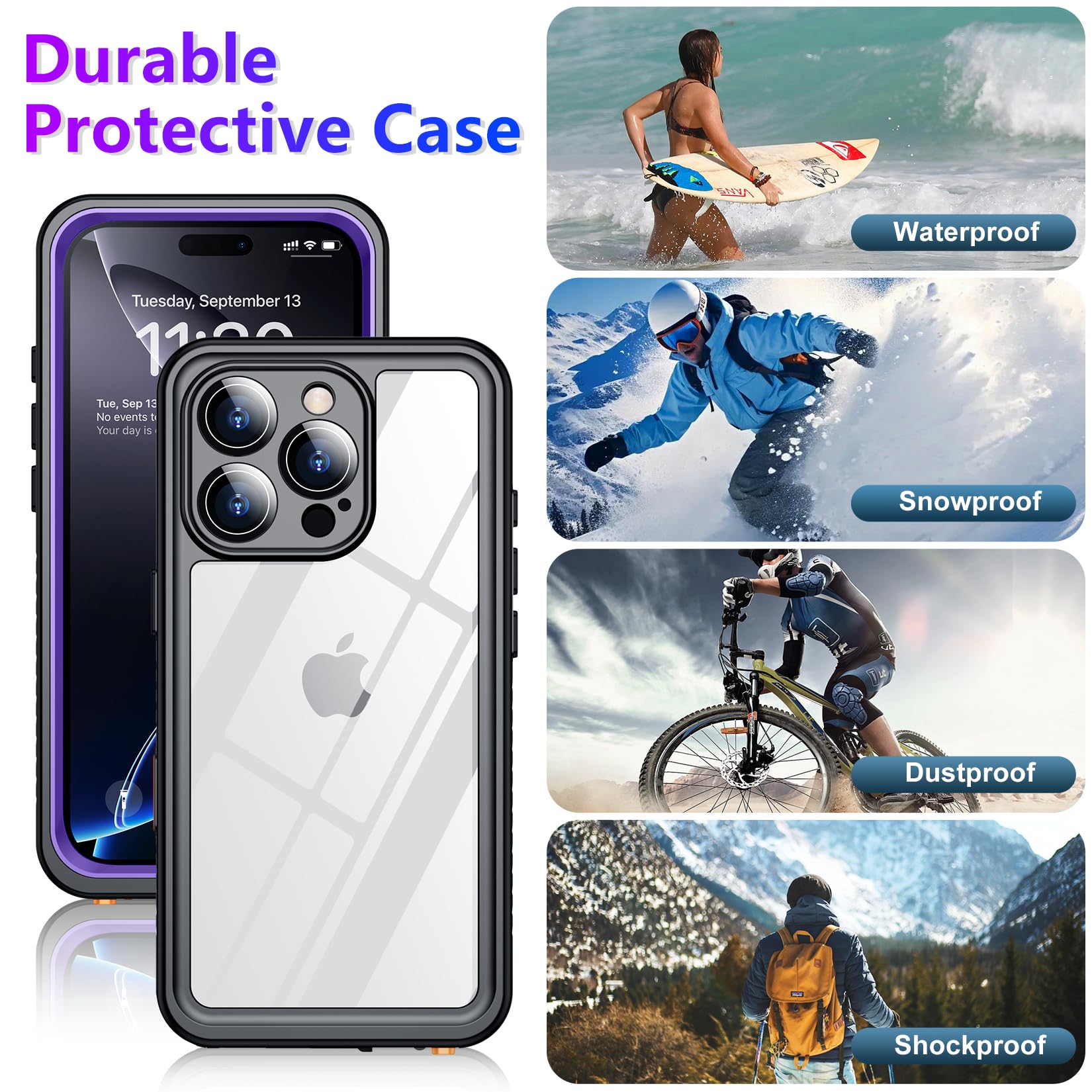Foto 6 pulgar | Funda Impermeable Temdan Compatible Con Iphone 16 Pro De 6,3 Pulgadas - Venta Internacional.