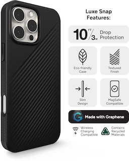 Foto 3 | Funda Zagg Luxe Snap Para Iphone 16 Pro Max Con Magsafe Negra - Venta Internacional.