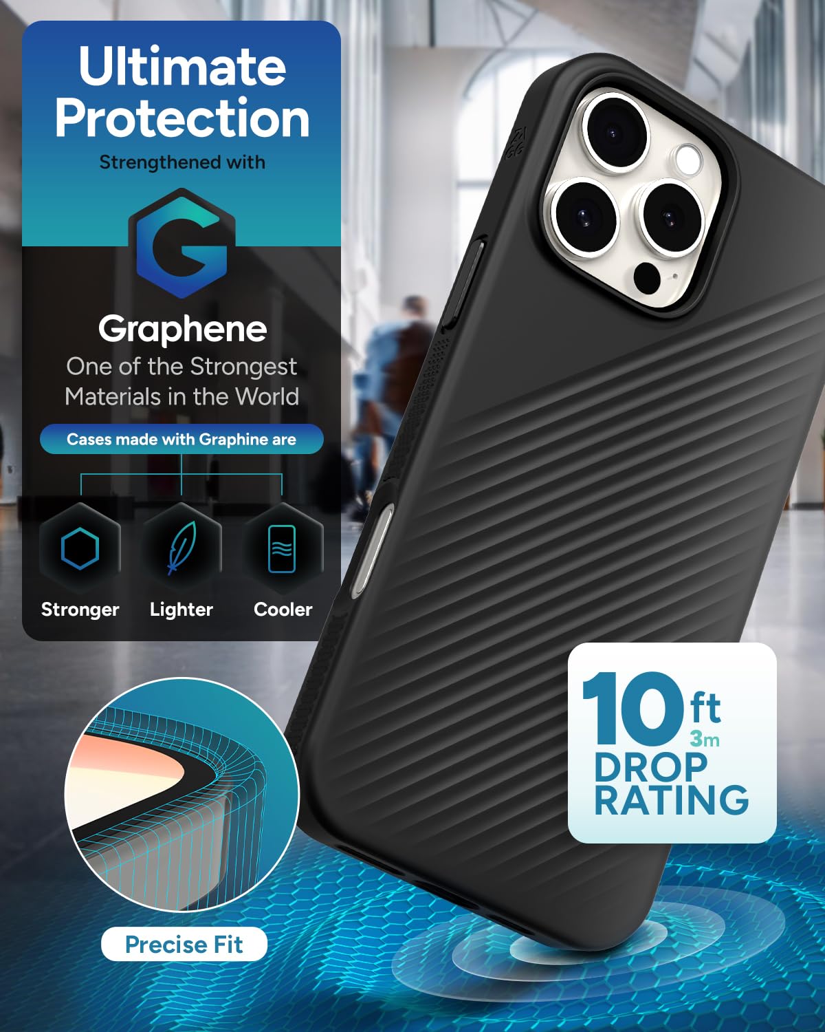 Foto 5 pulgar | Funda Zagg Luxe Snap Para Iphone 16 Pro Max Con Magsafe Negra - Venta Internacional.