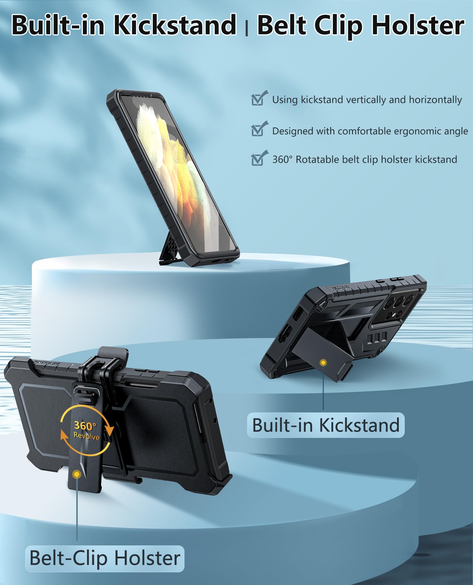 Foto 6 pulgar | Funda De Teléfono Fntcase Para Samsung Galaxy S21 Ultra 5g Negra - Venta Internacional.