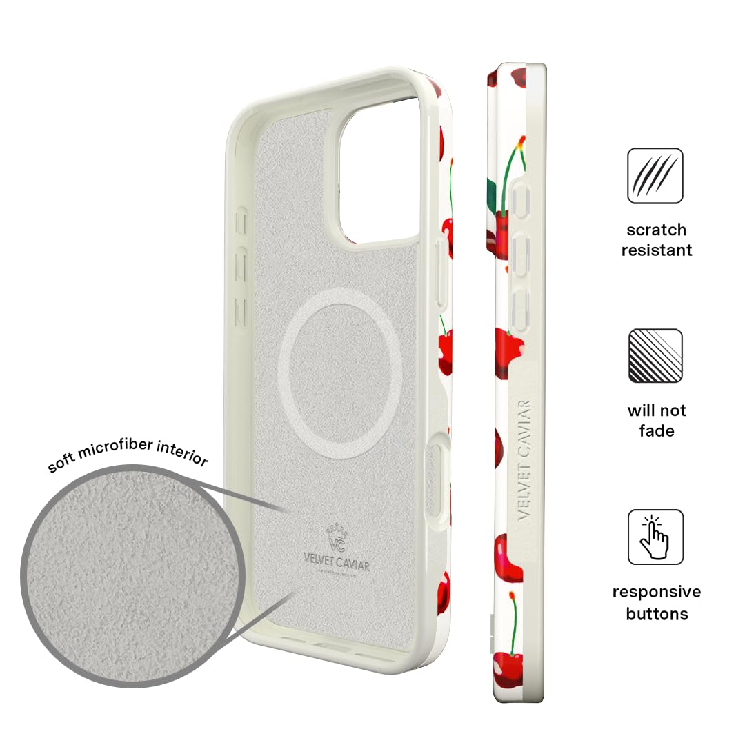 Foto 7 pulgar | Funda De Teléfono Velvet Caviar Para Iphone 16 Pro, Color Rojo Cereza - Venta Internacional.