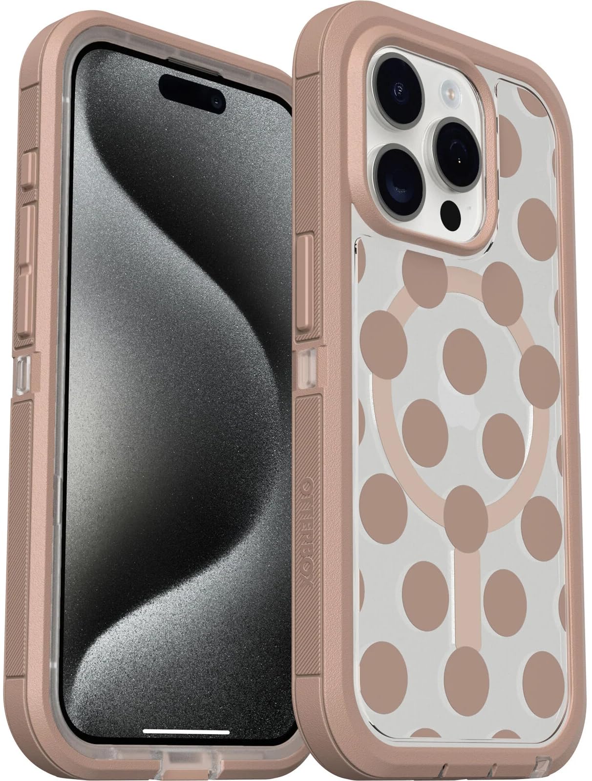Funda Otterbox Para Iphone 15 Pro Max Defender Xt, Transparente Y Marrón - Venta Internacional.