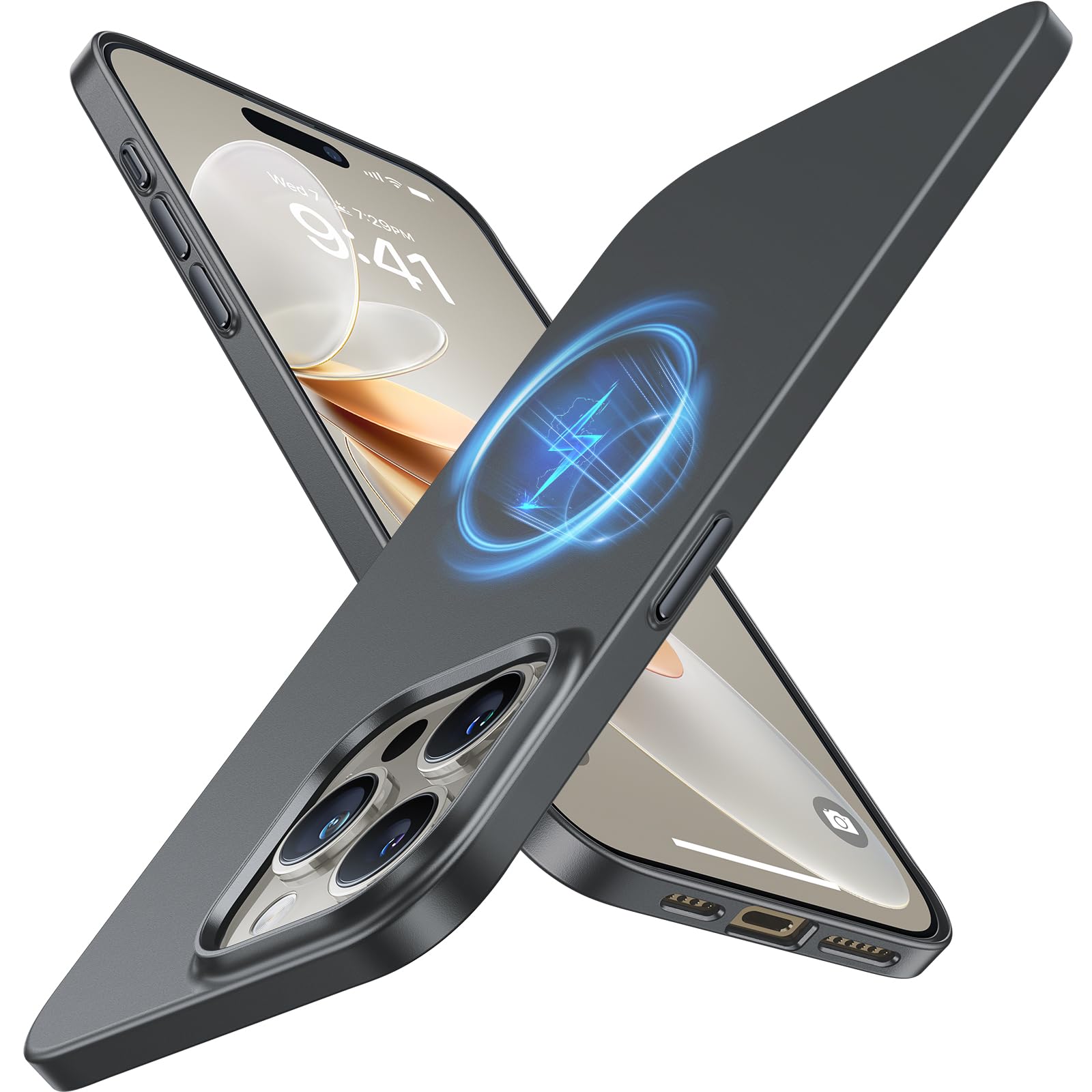 Foto 1 | Funda Para Teléfono Torras Magnetic Slim Fit Para Iphone 15 Pro, Gris Luna - Venta Internacional.