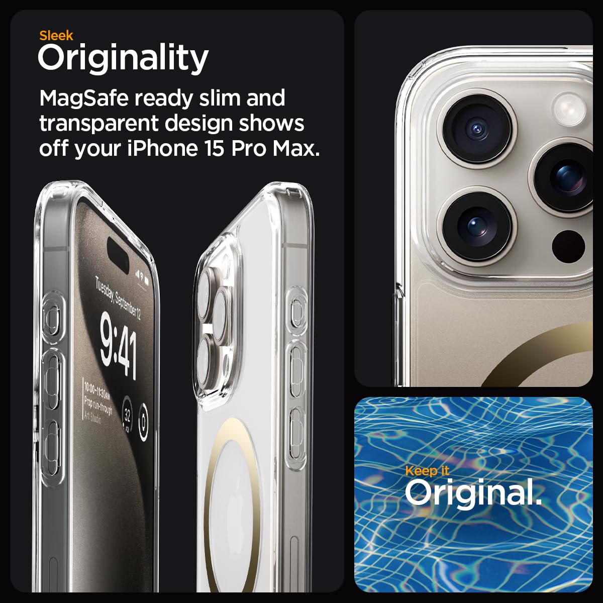 Foto 4 pulgar | Funda Spigen Ultra Hybrid Magfit Para Iphone 15 Pro Max Gold - Venta Internacional.