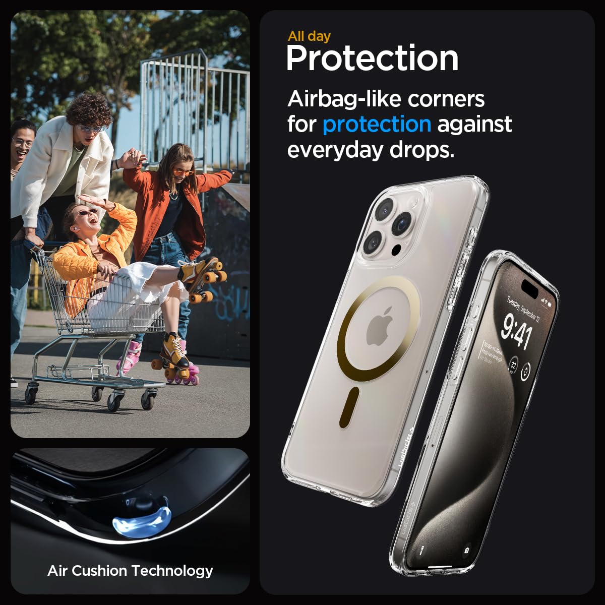 Foto 4 | Funda Spigen Ultra Hybrid Magfit Para Iphone 15 Pro Max Gold - Venta Internacional.