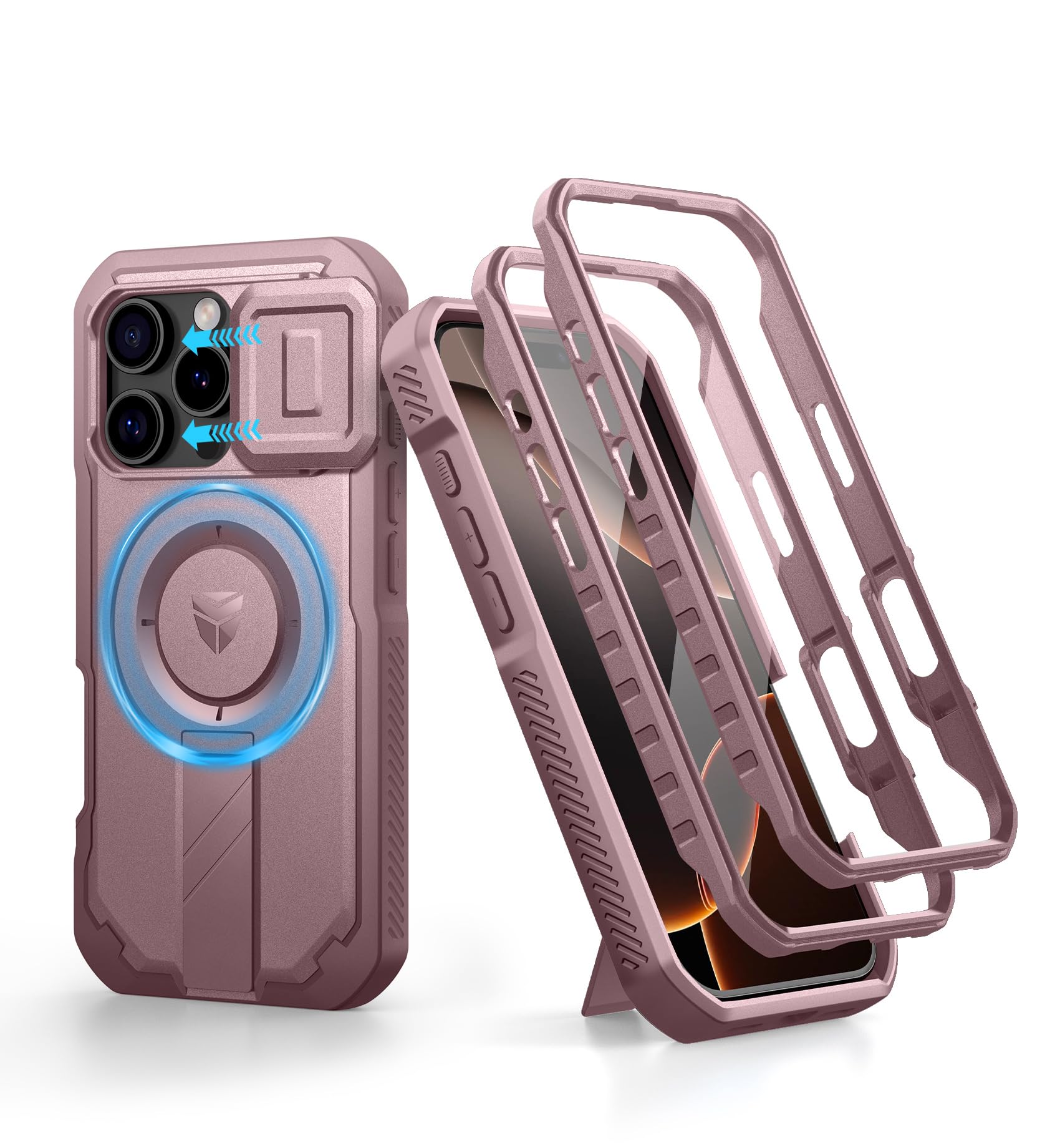 Foto 2 pulgar | Funda Dexnor Para Iphone 16 Pro Con Cámara Deslizante, Color Rosa - Venta Internacional.