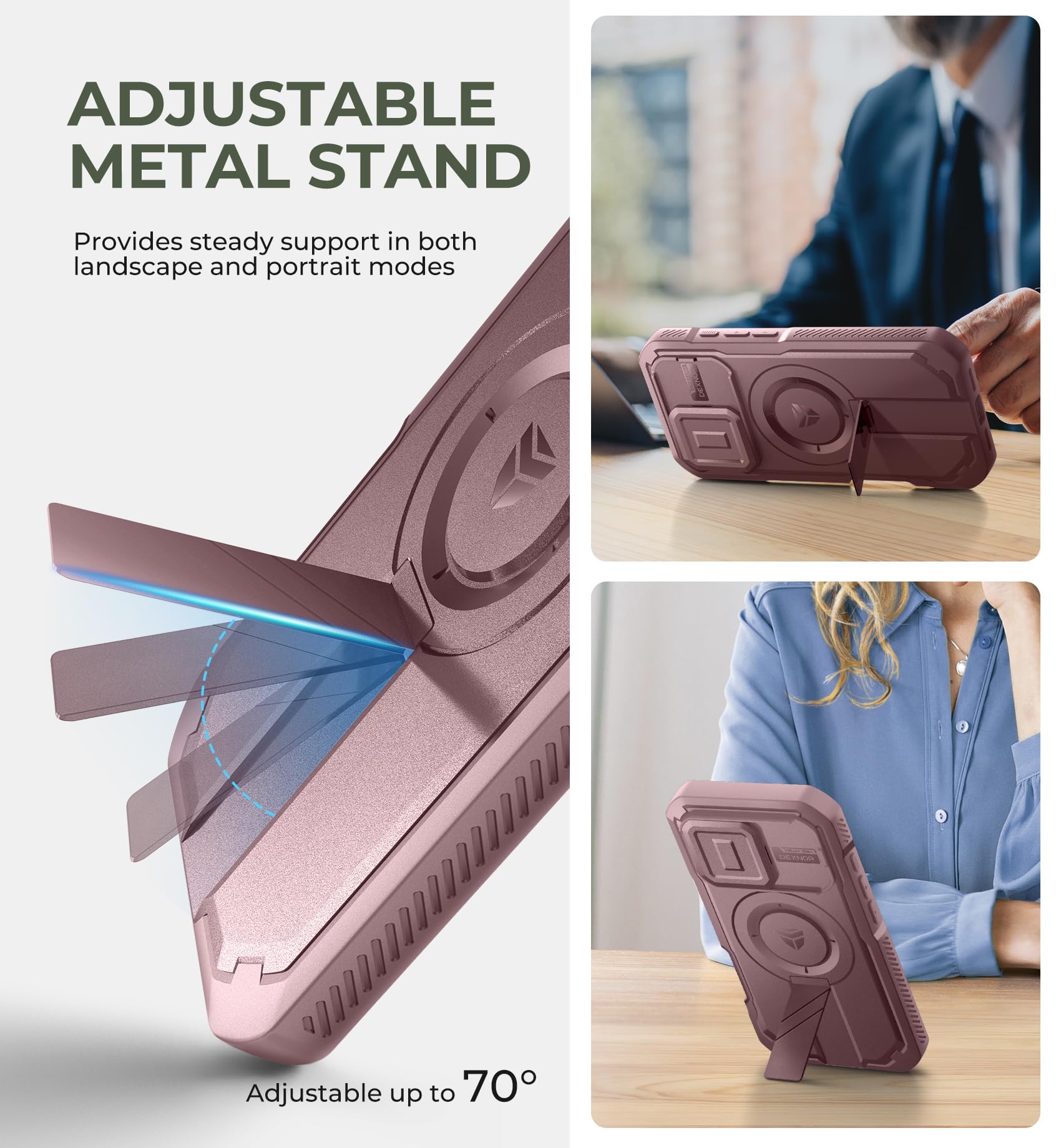 Foto 6 pulgar | Funda Dexnor Para Iphone 16 Pro Con Cámara Deslizante, Color Rosa - Venta Internacional.