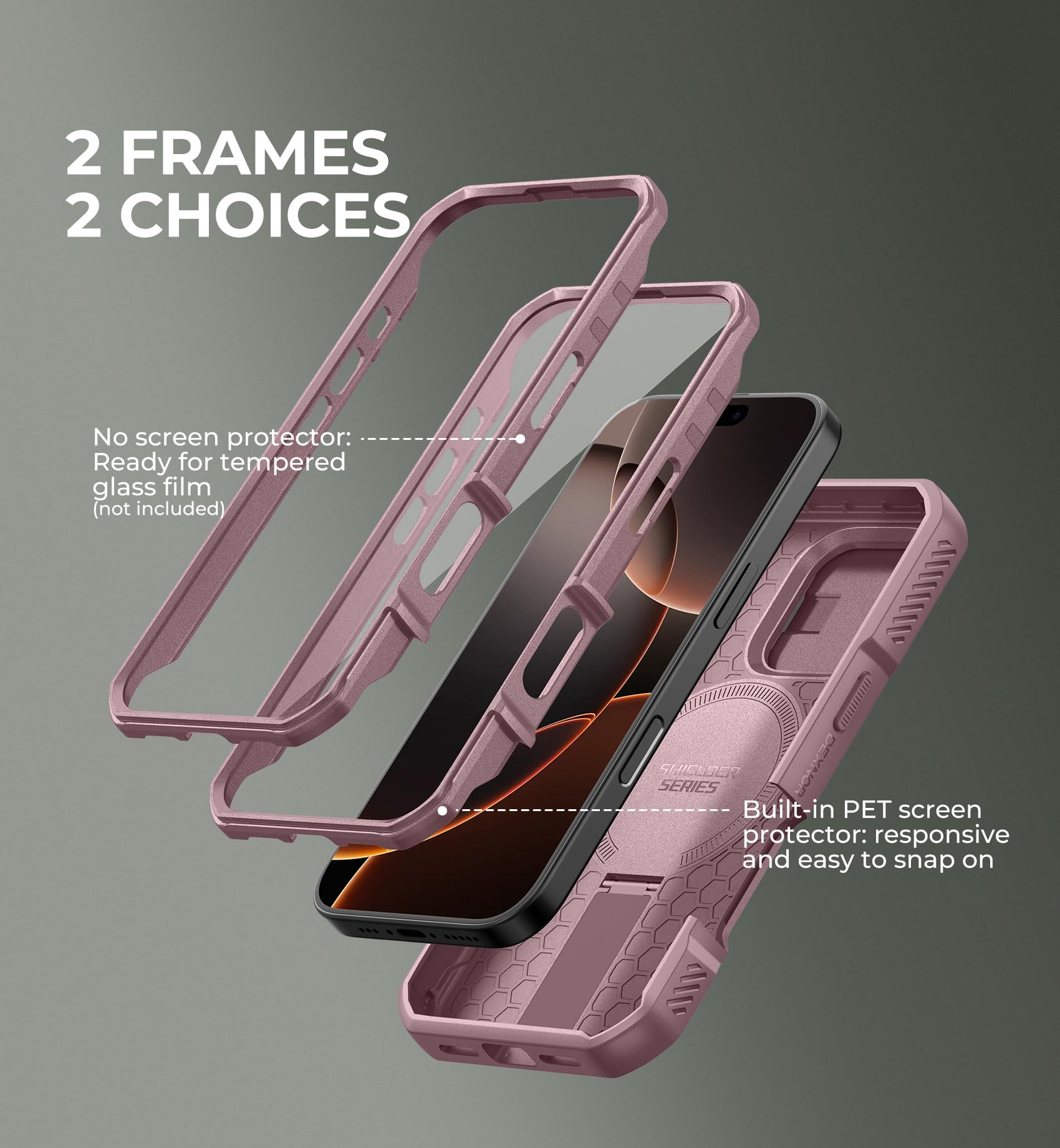 Foto 7 pulgar | Funda Dexnor Para Iphone 16 Pro Con Cámara Deslizante, Color Rosa - Venta Internacional.