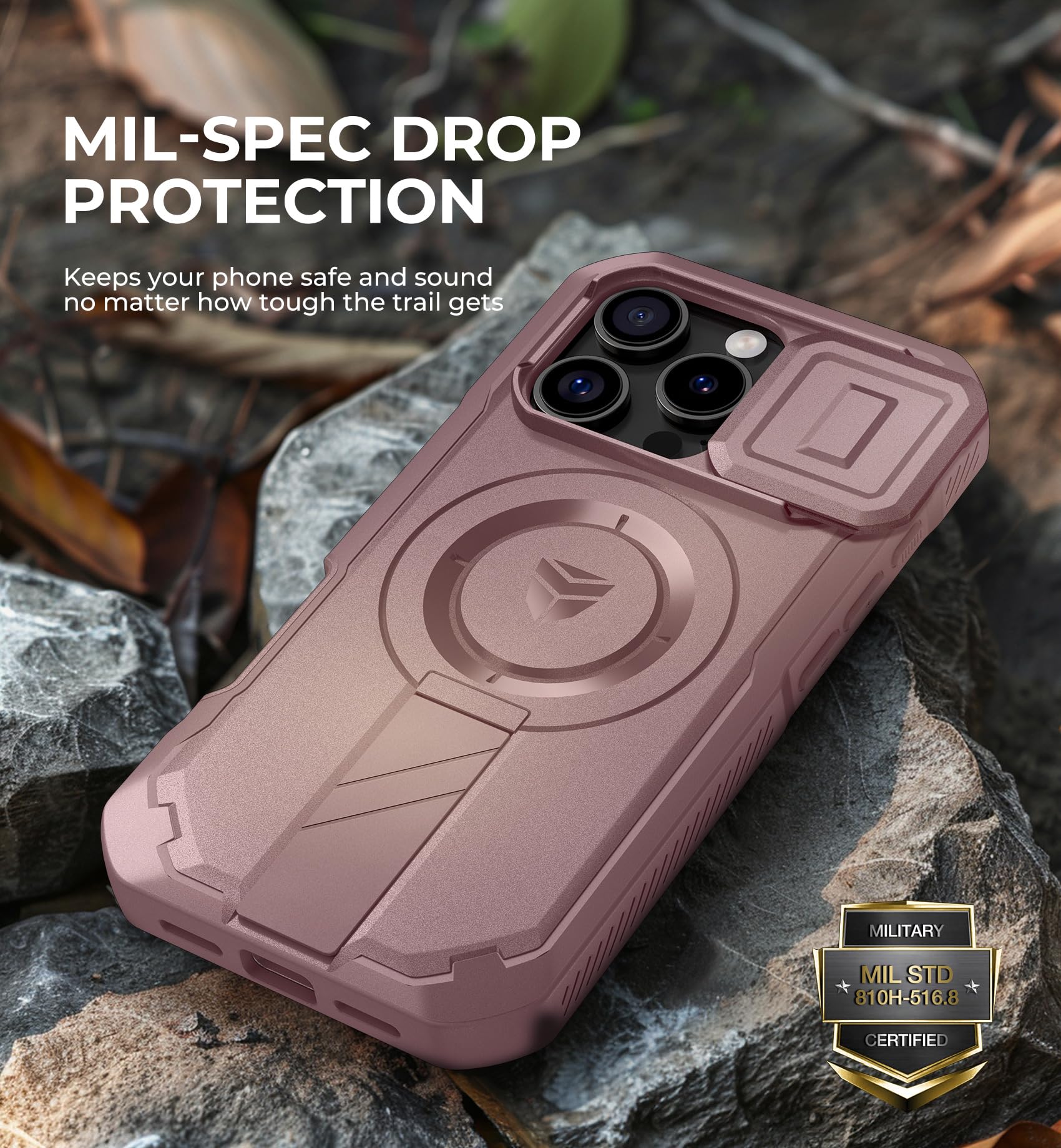 Foto 7 | Funda Dexnor Para Iphone 16 Pro Con Cámara Deslizante, Color Rosa - Venta Internacional.