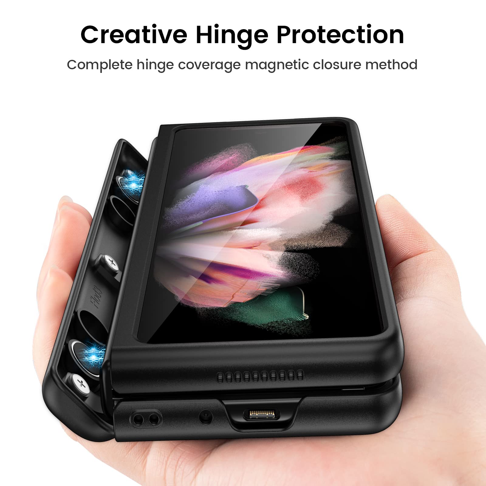Foto 3 pulgar | Funda Ruky Para Samsung Galaxy Z Fold 3 Con Protector De Pantalla - Venta Internacional.