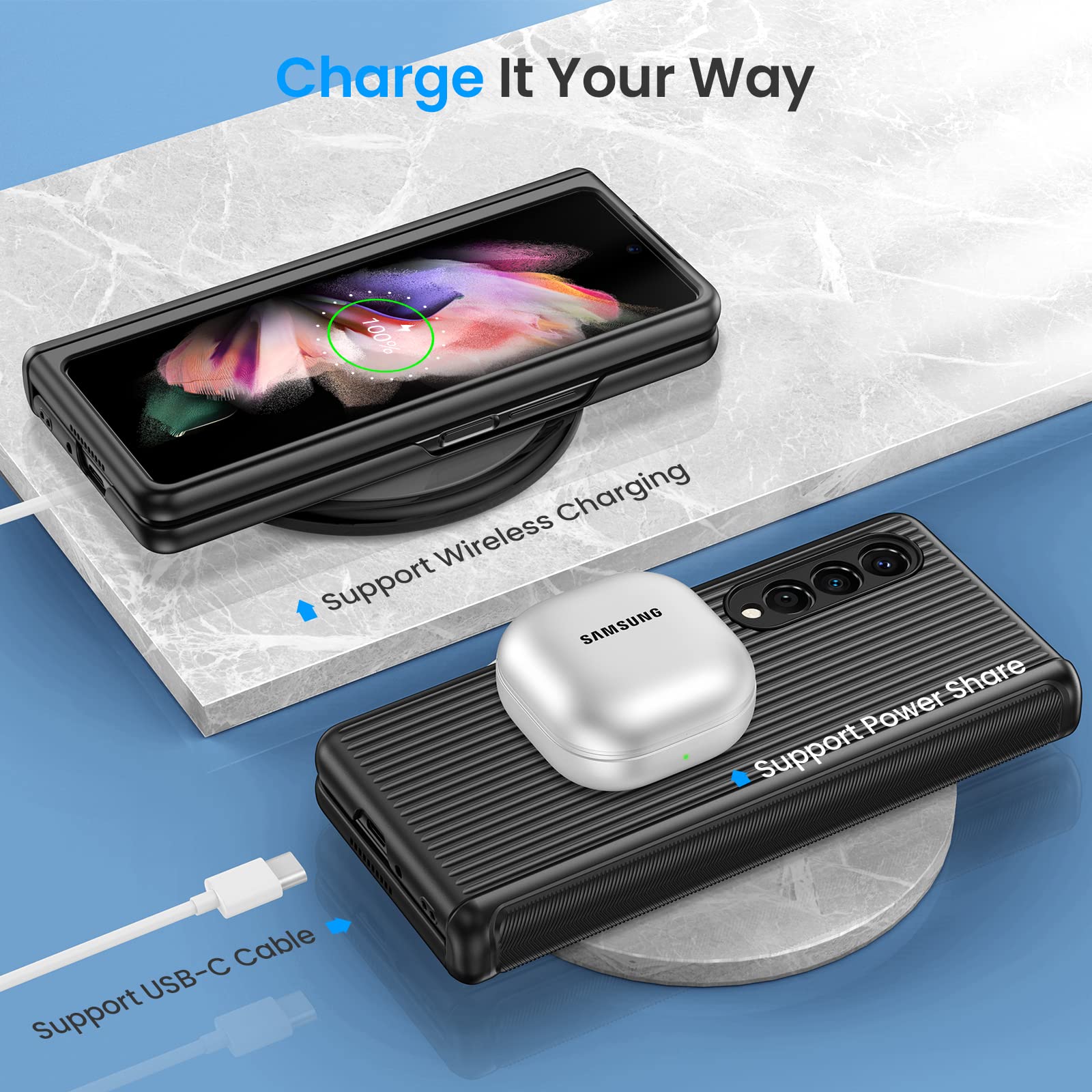 Foto 8 pulgar | Funda Ruky Para Samsung Galaxy Z Fold 3 Con Protector De Pantalla - Venta Internacional.