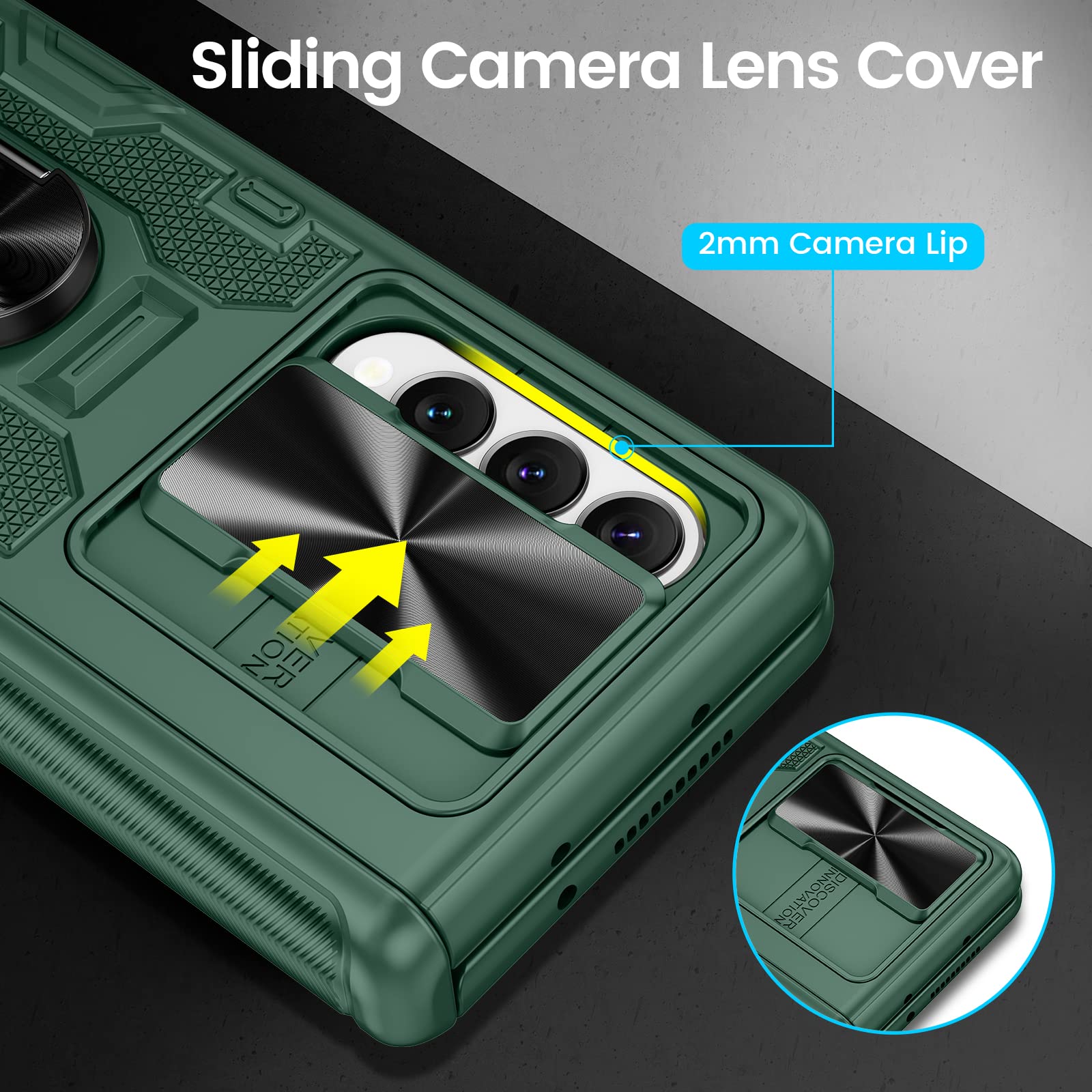 Foto 5 pulgar | Funda Vego Para Samsung Galaxy Z Fold 3 Con Cámara Deslizante - Venta Internacional.