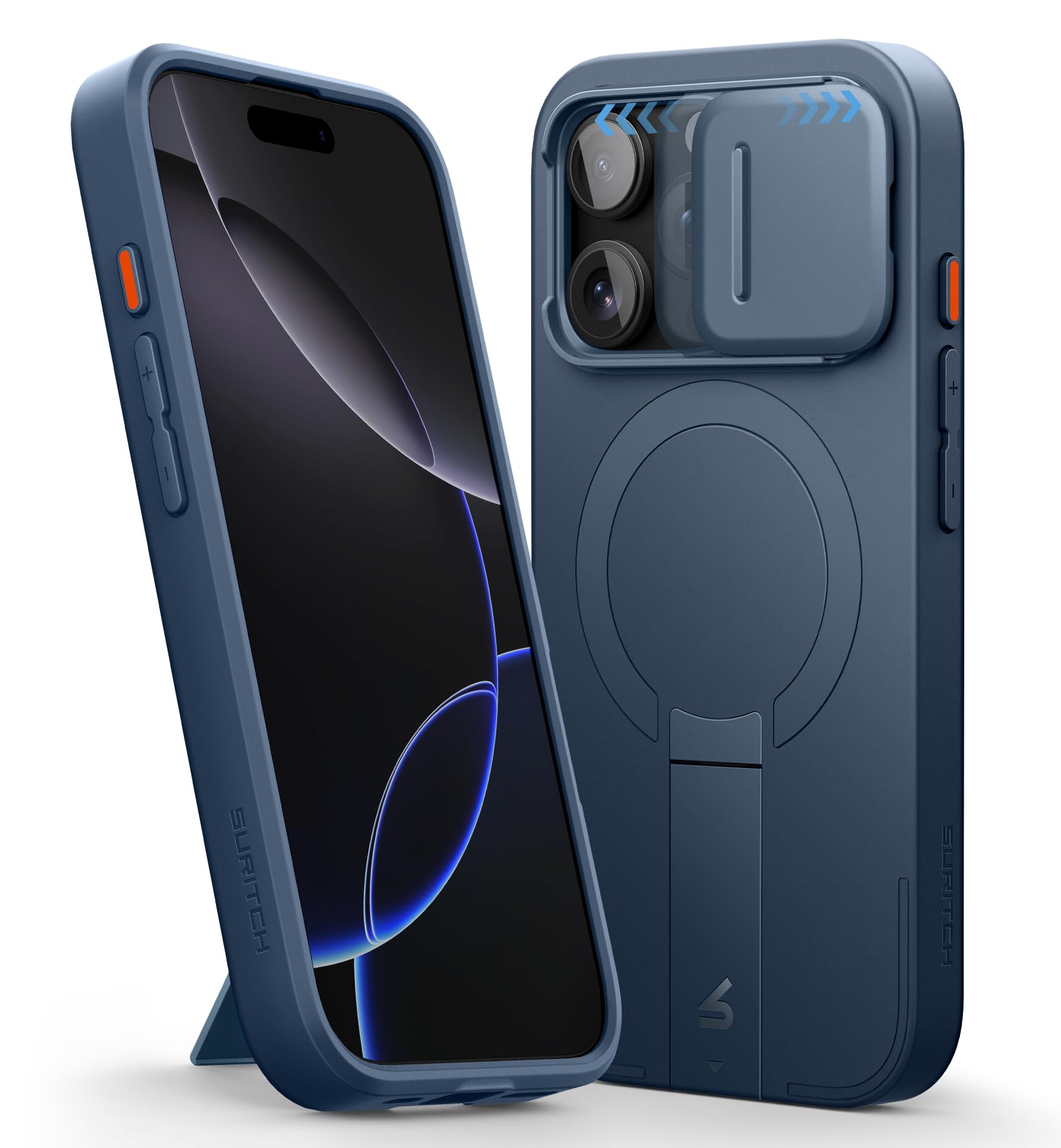 Funda Suritch Para Iphone 16 Pro Con Cámara Deslizante, Color Azul - Venta Internacional.