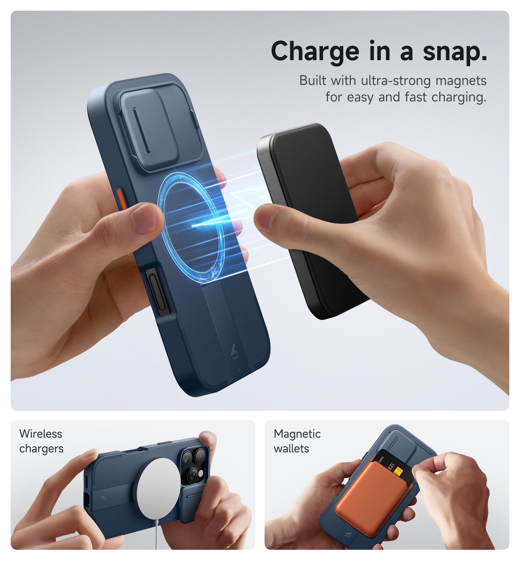 Foto 4 pulgar | Funda Suritch Para Iphone 16 Pro Con Cámara Deslizante, Color Azul - Venta Internacional.