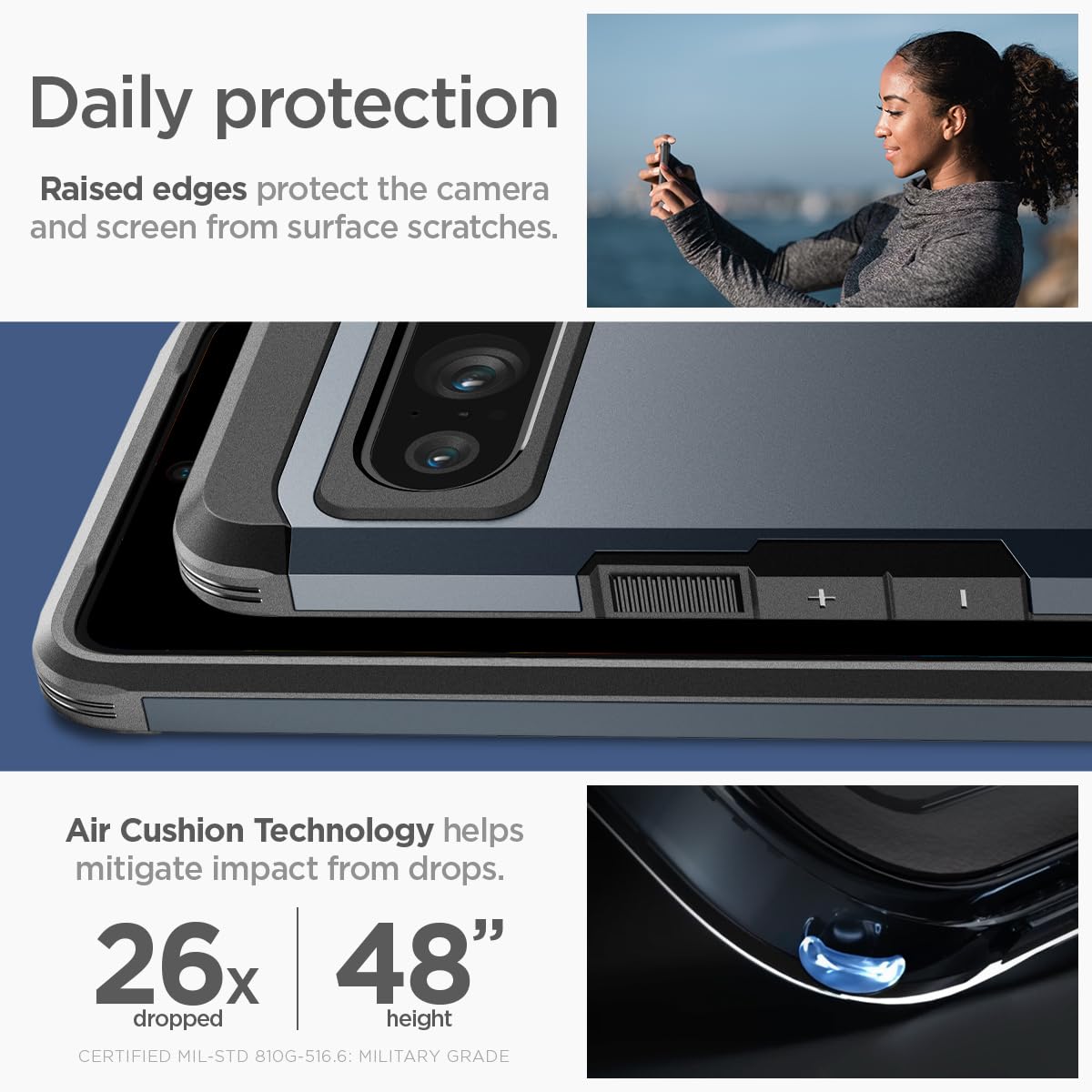 Foto 5 pulgar | Funda De Teléfono Spigen Tough Armor Para Pixel 8 Pro Con Soporte - Venta Internacional.