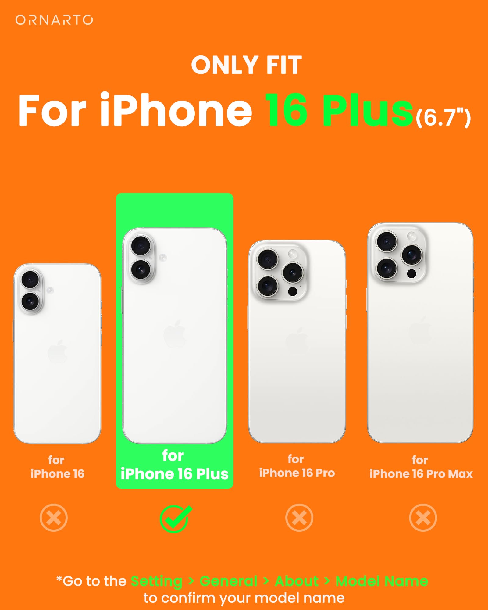 Foto 3 pulgar | Funda De Teléfono Ornarto Air Para Iphone 16 Plus Transparente Con Magsafe - Venta Internacional.