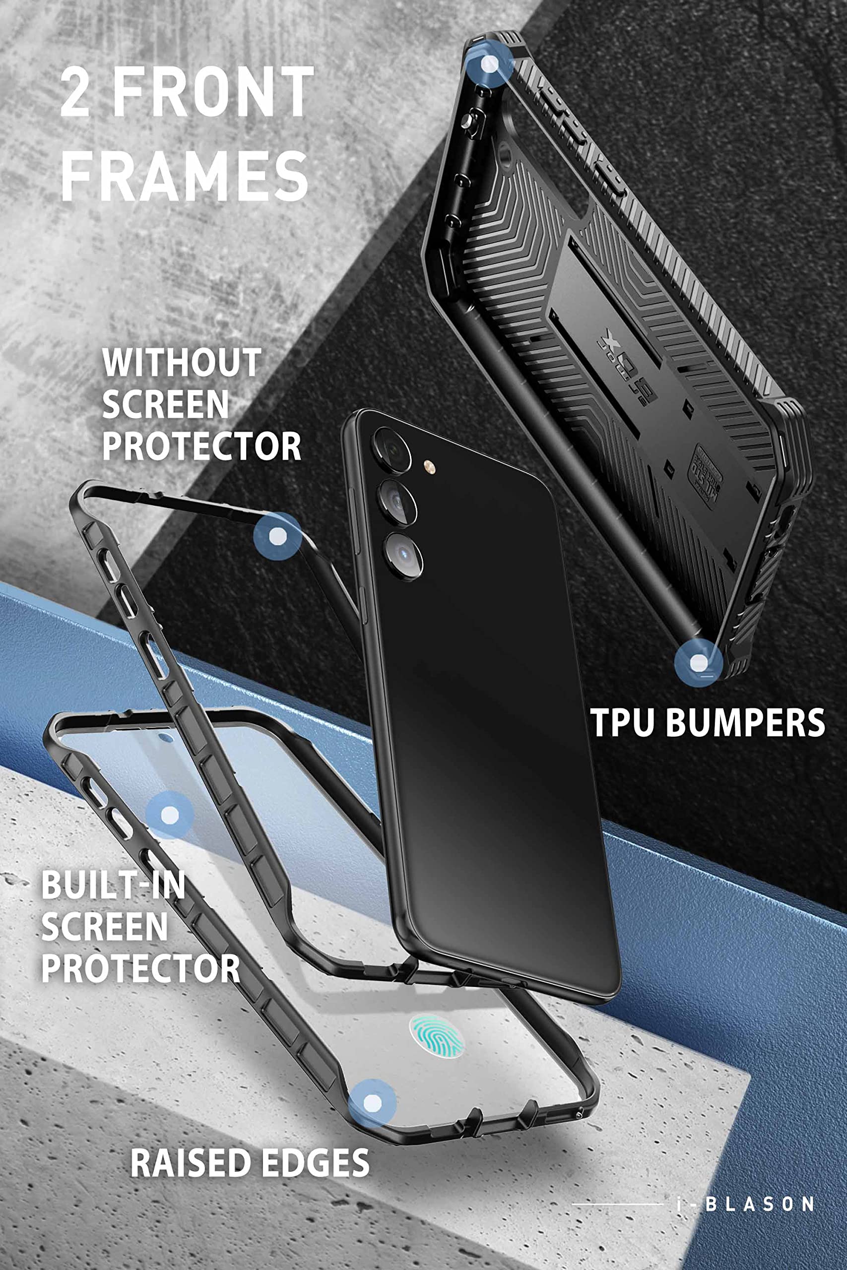 Foto 4 pulgar | Funda I-blason Armorbox Para Samsung Galaxy S23 Con Soporte Negro - Venta Internacional.