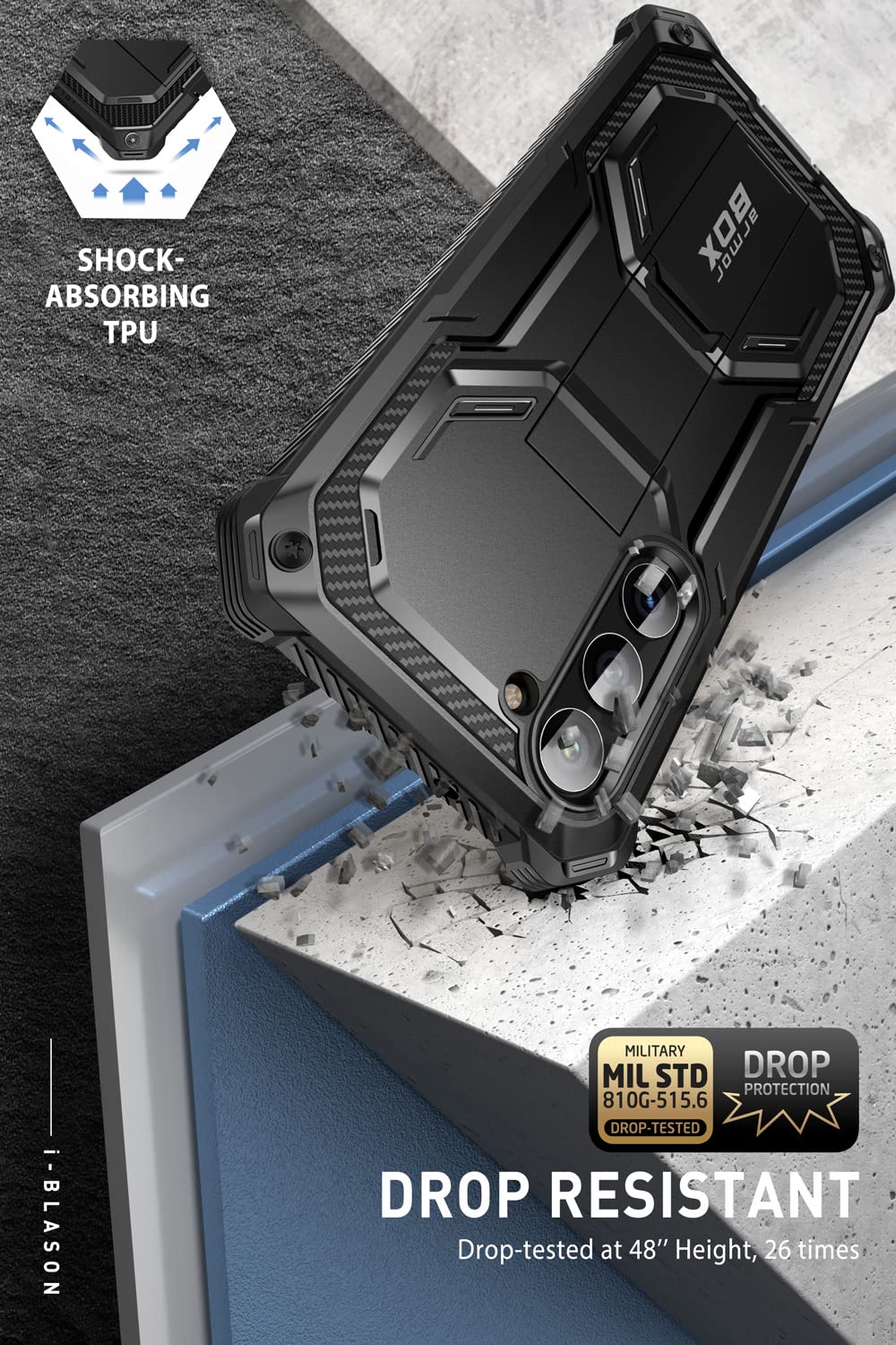 Foto 5 pulgar | Funda I-blason Armorbox Para Samsung Galaxy S23 Con Soporte Negro - Venta Internacional.