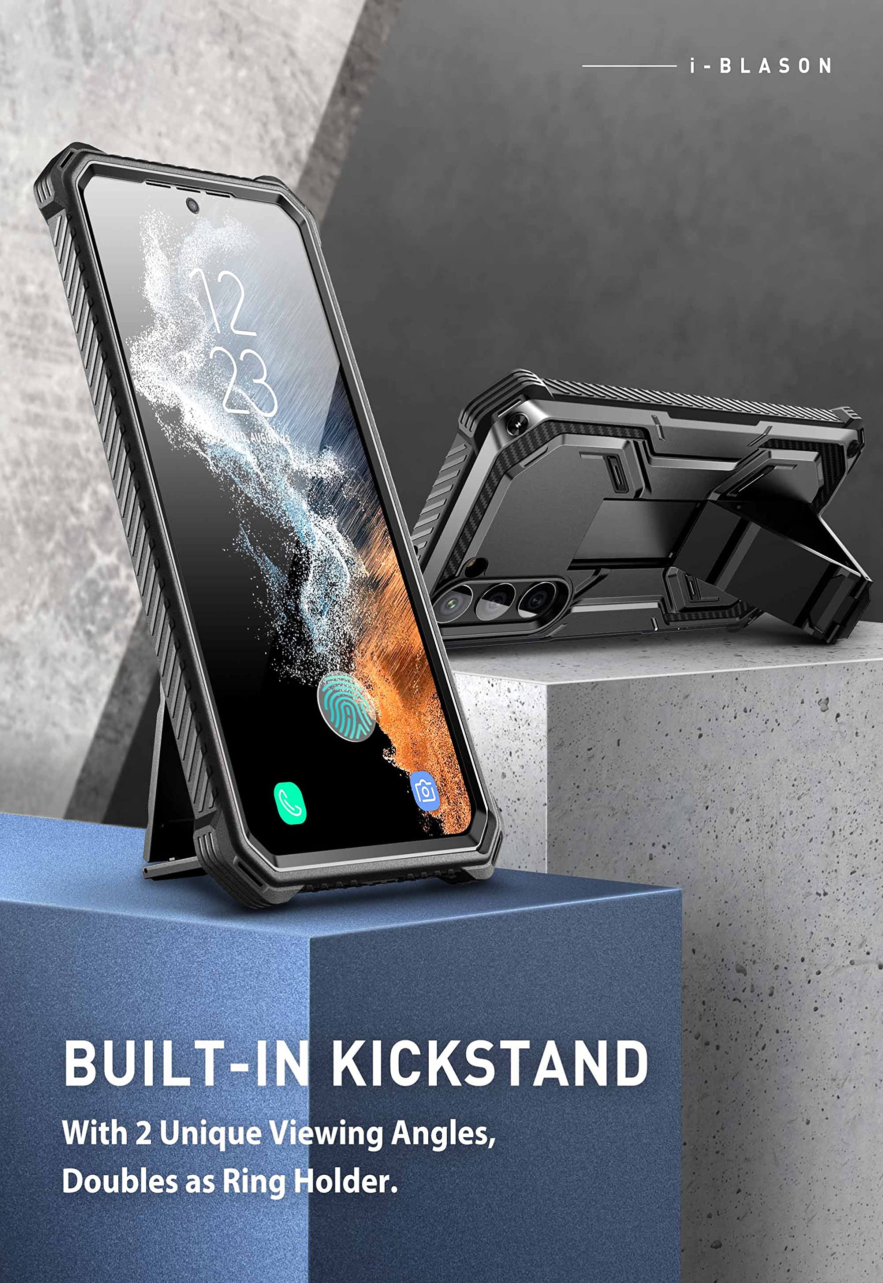 Foto 7 | Funda I-blason Armorbox Para Samsung Galaxy S23 Con Soporte Negro - Venta Internacional.