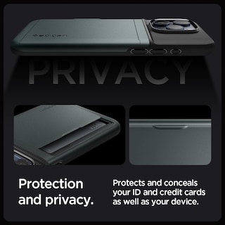 Foto 4 | Funda Spigen Slim Armor Cs Para Iphone 15 Pro, Color Verde Abismo - Venta Internacional.