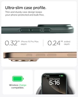 Foto 5 | Funda Spigen Thin Fit Magfit Para Iphone 16 Pro Max Abyss Green - Venta Internacional.