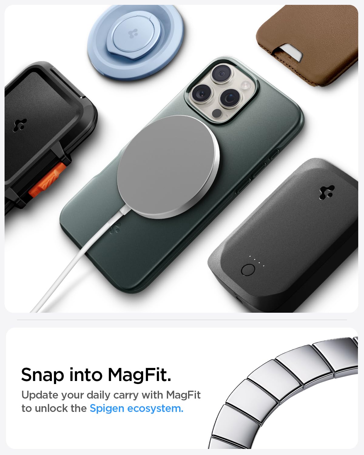 Foto 8 pulgar | Funda Spigen Thin Fit Magfit Para Iphone 16 Pro Max Abyss Green - Venta Internacional.