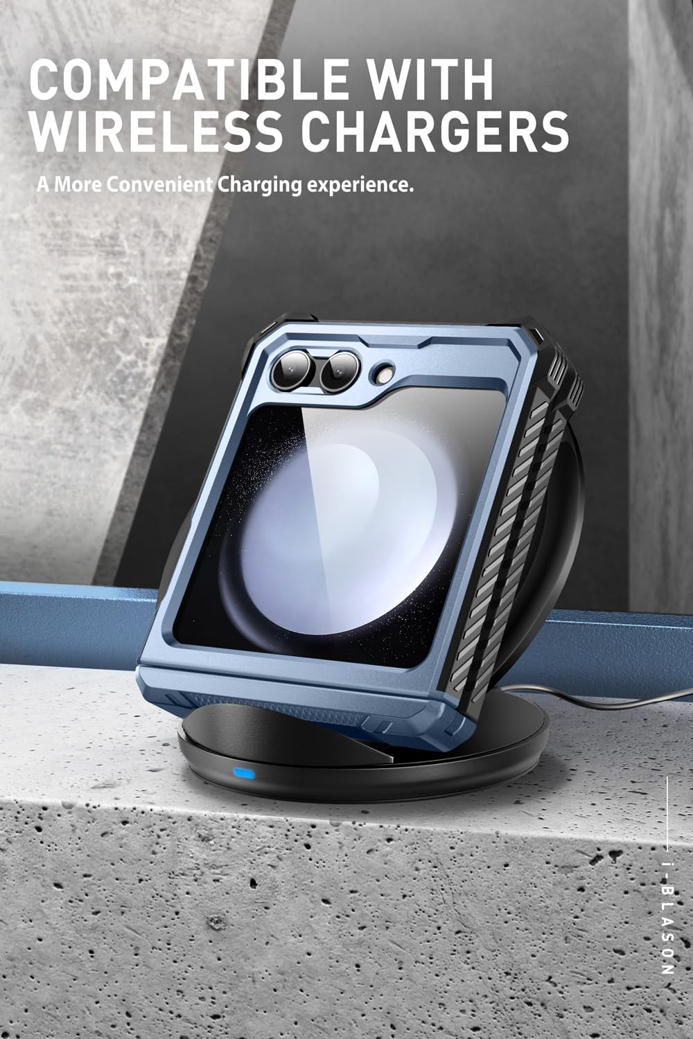 Foto 5 pulgar | Funda De Teléfono I-blason Armorbox Con Soporte Para Samsung Galaxy Z Flip 5, Color Azul - Venta Internacional.