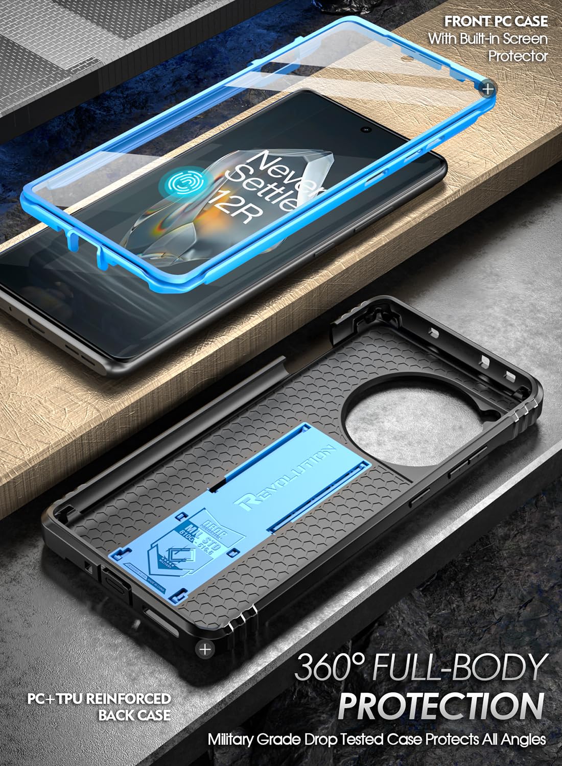 Foto 4 pulgar | Funda Para Teléfono Poetic Revolution Oneplus 12r 5g Azul Claro - Venta Internacional.
