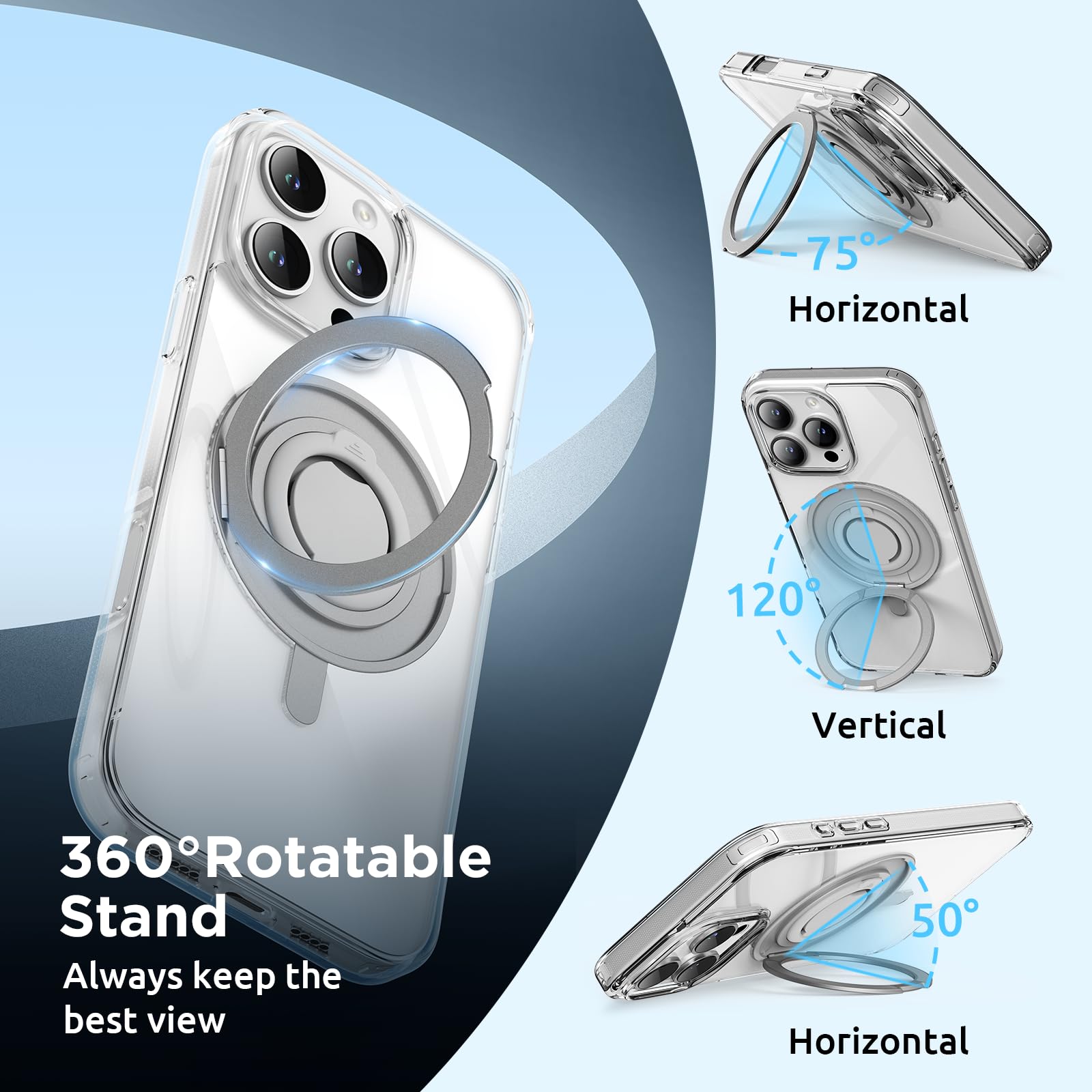 Foto 4 pulgar | Funda Surphy Clear Con Soporte Magnético Para Iphone 16 Pro Max - Venta Internacional.