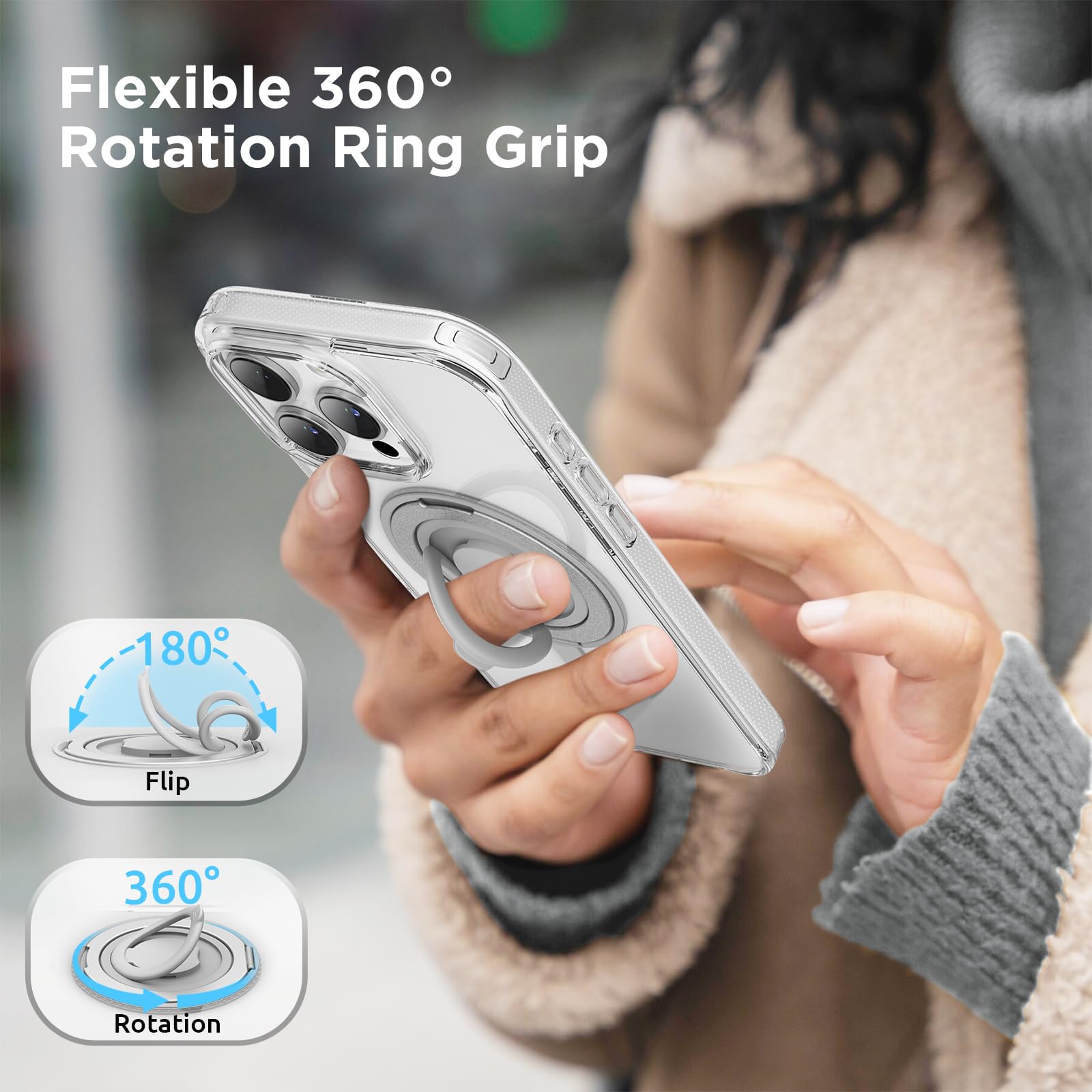 Foto 5 pulgar | Funda Surphy Clear Con Soporte Magnético Para Iphone 16 Pro Max - Venta Internacional.