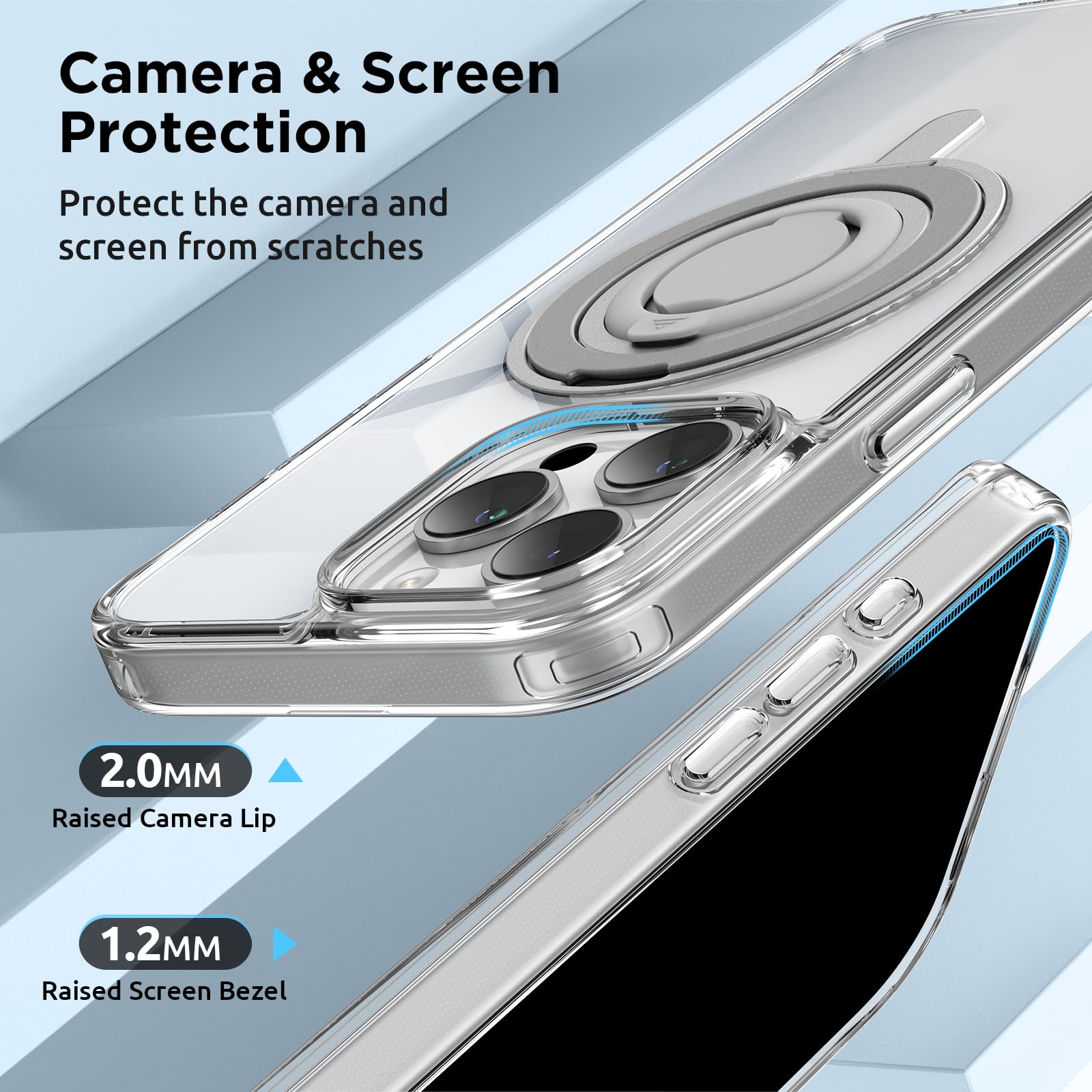 Foto 8 pulgar | Funda Surphy Clear Con Soporte Magnético Para Iphone 16 Pro Max - Venta Internacional.