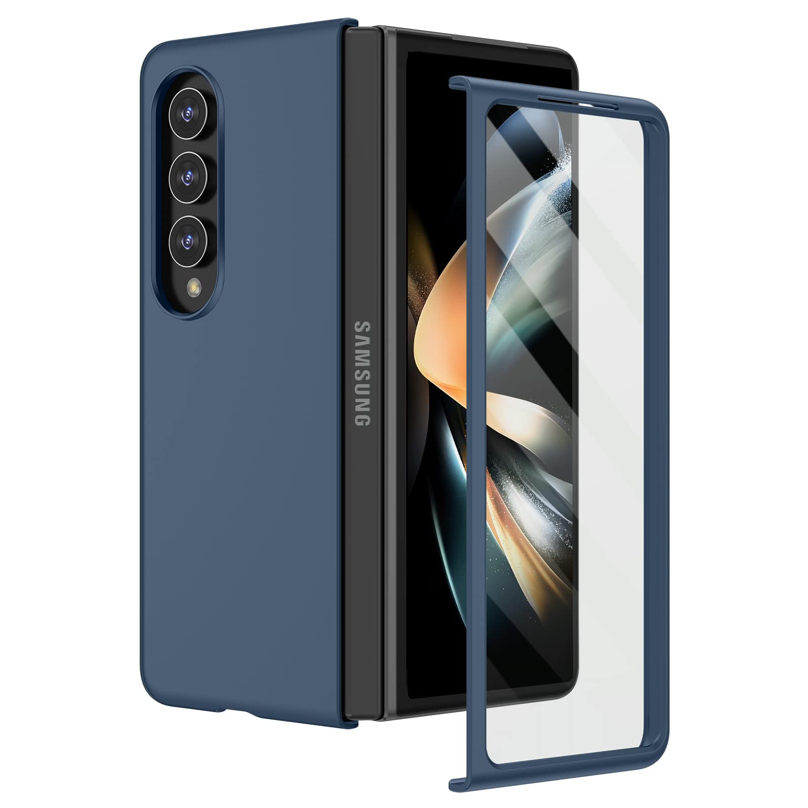 Foto 2 pulgar | Funda De Teléfono Ruky Para Samsung Galaxy Z Fold 4 De Cuerpo Completo, Azul Oscuro - Venta Internacional.
