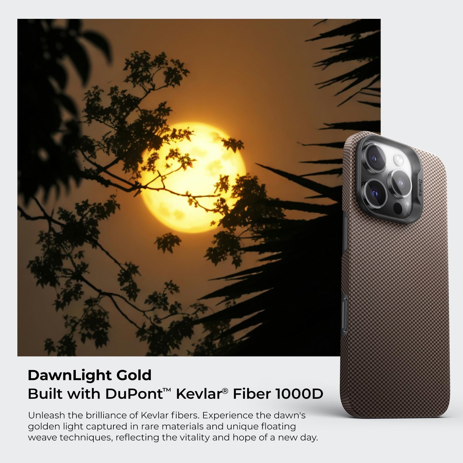 Foto 3 pulgar | Funda Benks Para Iphone 16 Pro Max Armortint Armorair Gold - Venta Internacional.