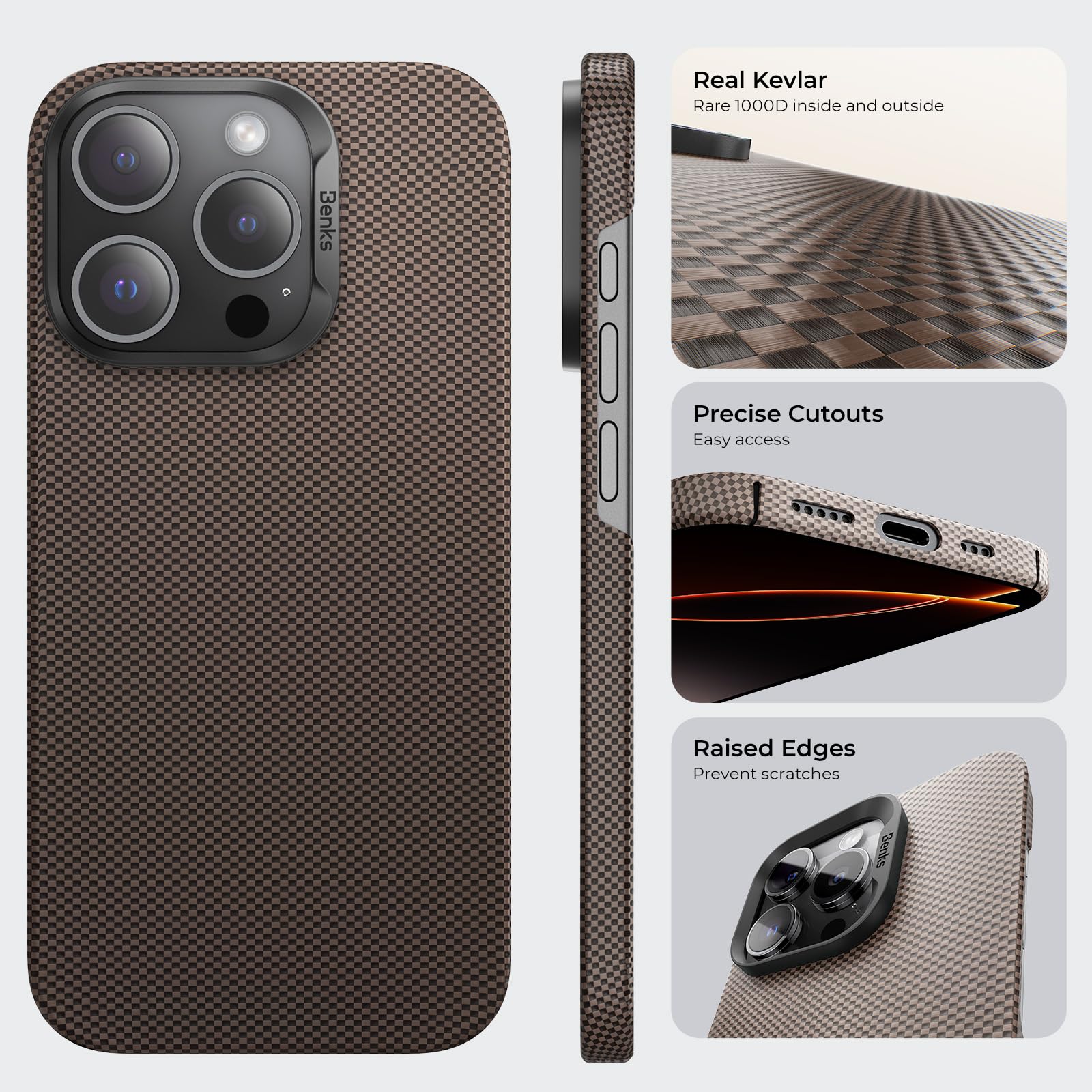 Foto 5 pulgar | Funda Benks Para Iphone 16 Pro Max Armortint Armorair Gold - Venta Internacional.